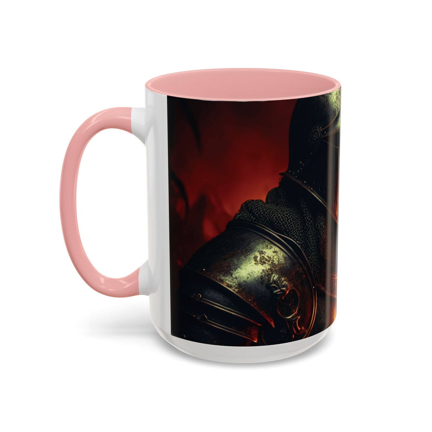 Fierce Knight Accent Coffee Mug | Unique Gift for Fantasy Lovers, Dark Aesthetic Decor, Gamer Essentials, Office Cup, Medieval Art