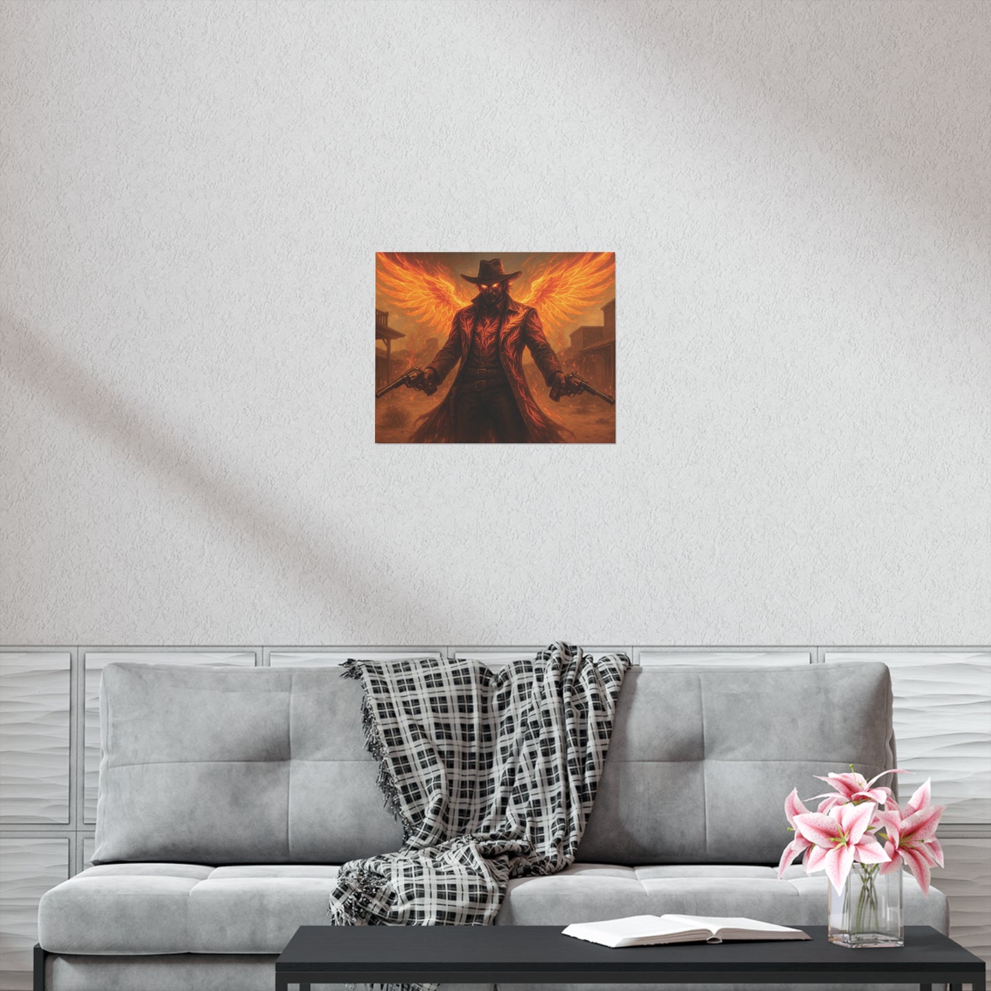 Fiery Angel Uncoated Poster, Wall Art Decor, Gothic Decor, Gift for Fantasy Lovers, Unique Home Decoration
