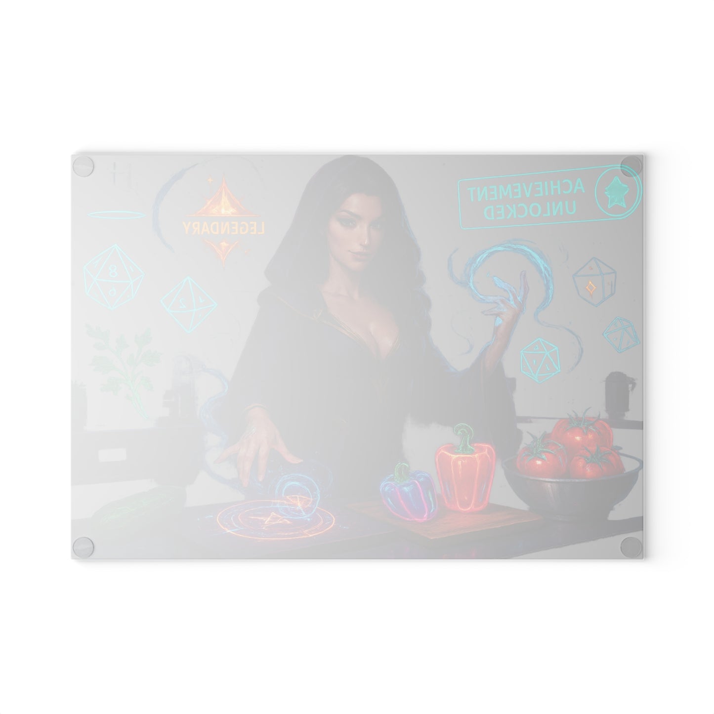 Mystical Glass Cutting Board | Magical Kitchen Decor, Gift for Chefs, Fantasy Cooking Board, Unique Housewarming Gift, Achievement Unlocked