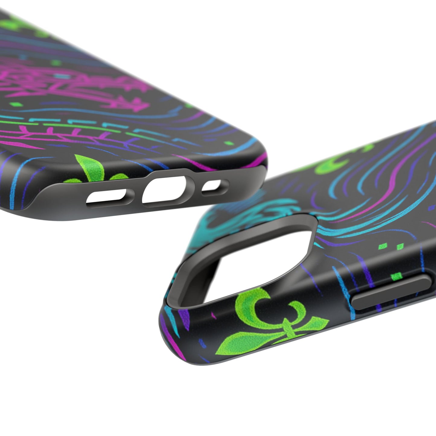 Dynamic Dragon Magnetic Phone Case | Colorful Floral Design | Gift for Gamers, Fantasy Lovers, Halloween, Unique Accessories
