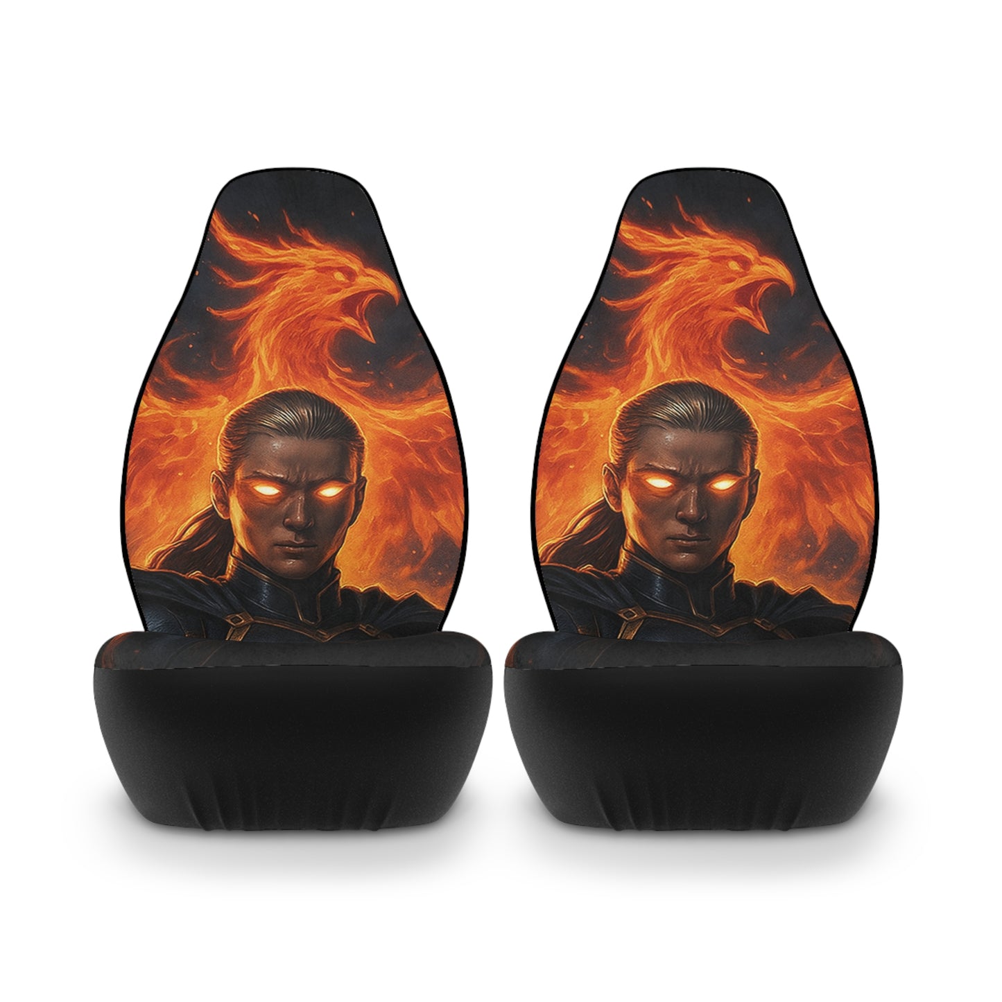 Phoenix Flame Polyester Car Seat Covers | Unique Auto Interior, Gift for Car Lovers, Cool Car Accessories, Bold Design, Car Decor
