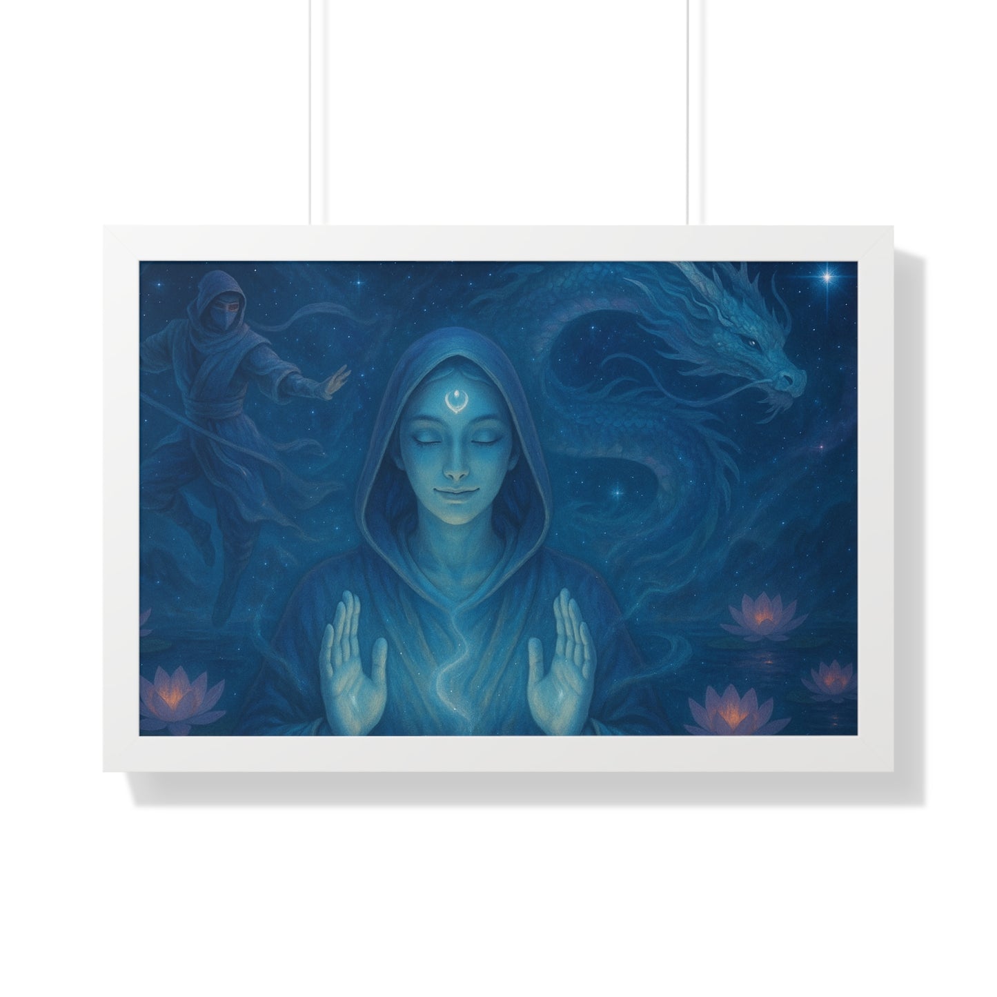 Mystical Framed Poster, Spiritual Wall Art, Meditative Decor, Fantasy Artwork, Mindfulness Gift, Home Aesthetic