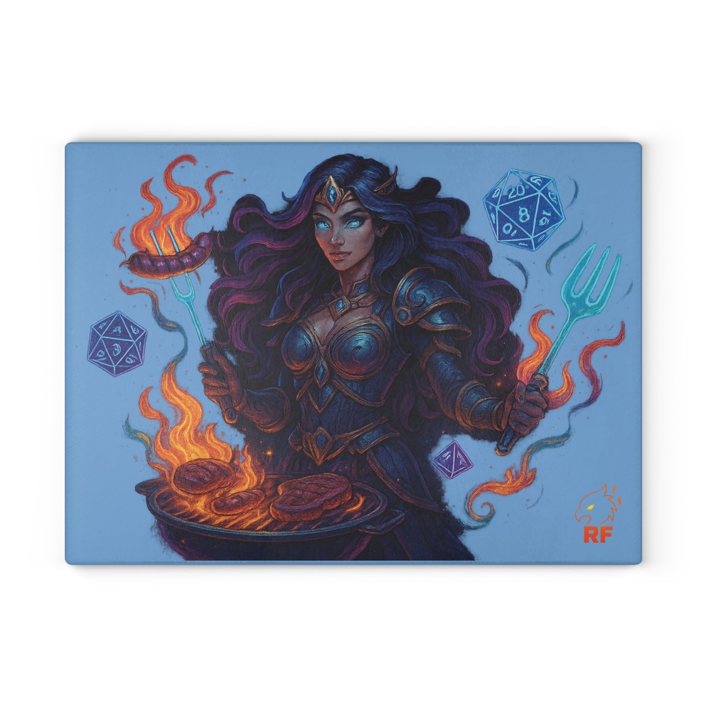 Fantasy Cook's Glass Cutting Board, Dungeons & Dragons Kitchen Decor, Gamer Gift, Unique Kitchen Gift, Cosplay Cooking Board, [...]