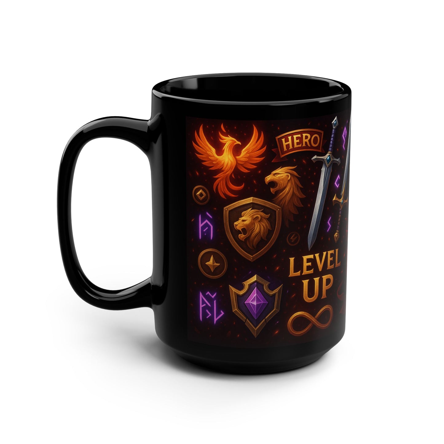 Epic Quest Gamer Mug, Fantasy Coffee Cup, Level Up Drinkware, Dungeons & Dragons Gift, Role-Playing Game Mug