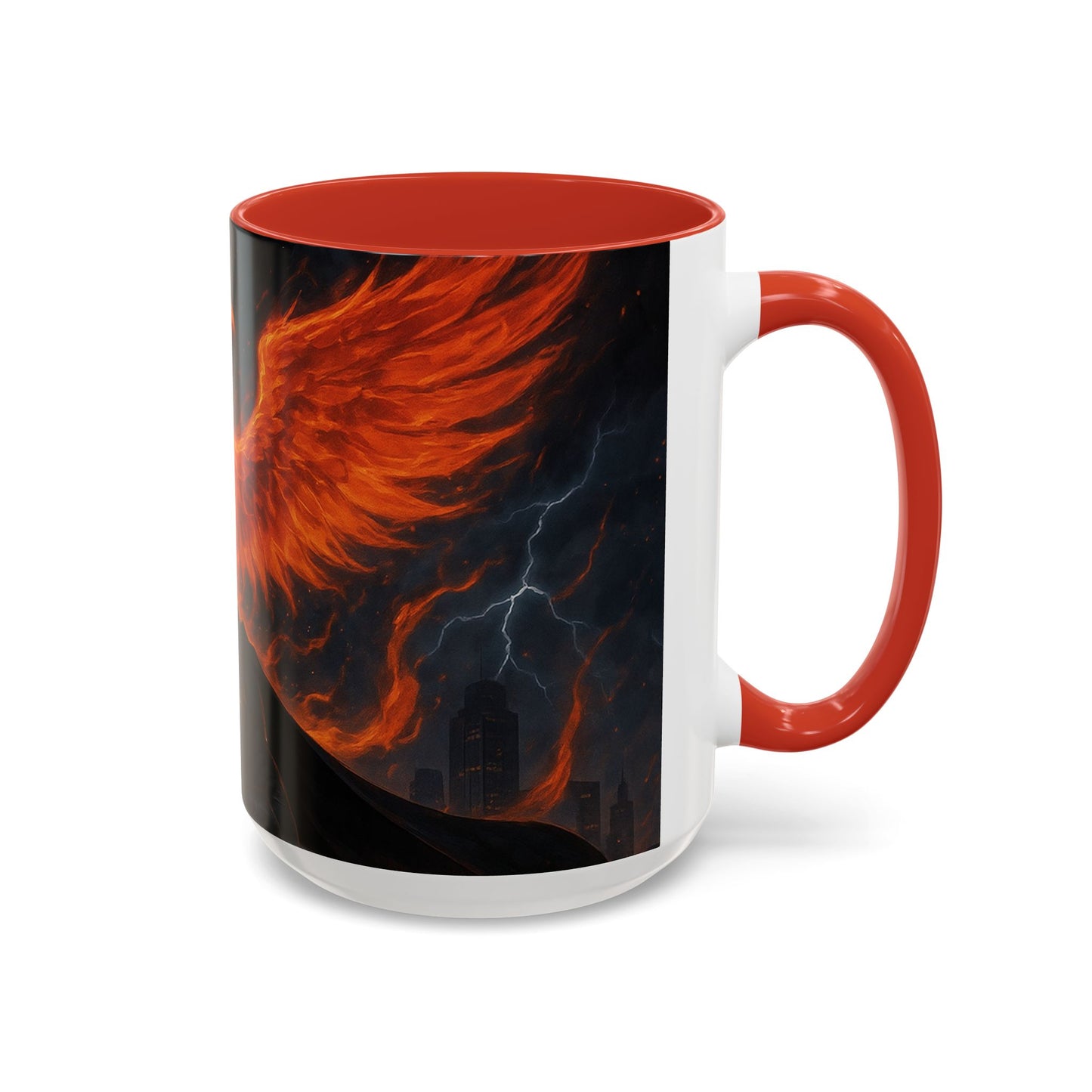 Mythical Phoenix Accent Coffee Mug, Fantasy Gift, Hot Beverage Cup, Cozy Home Decor, Unique Gift for Her