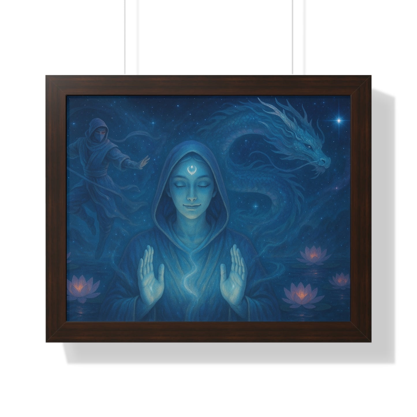 Mystical Framed Poster, Spiritual Wall Art, Meditative Decor, Fantasy Artwork, Mindfulness Gift, Home Aesthetic