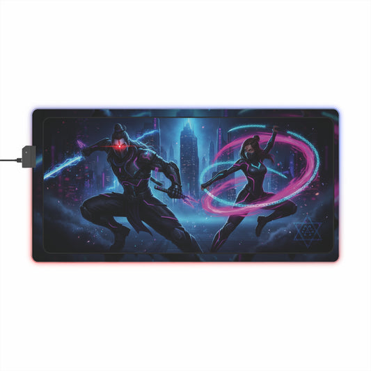 Cyberpunk Duo LED Gaming Mouse Pad — RGB Extended Desk Mat