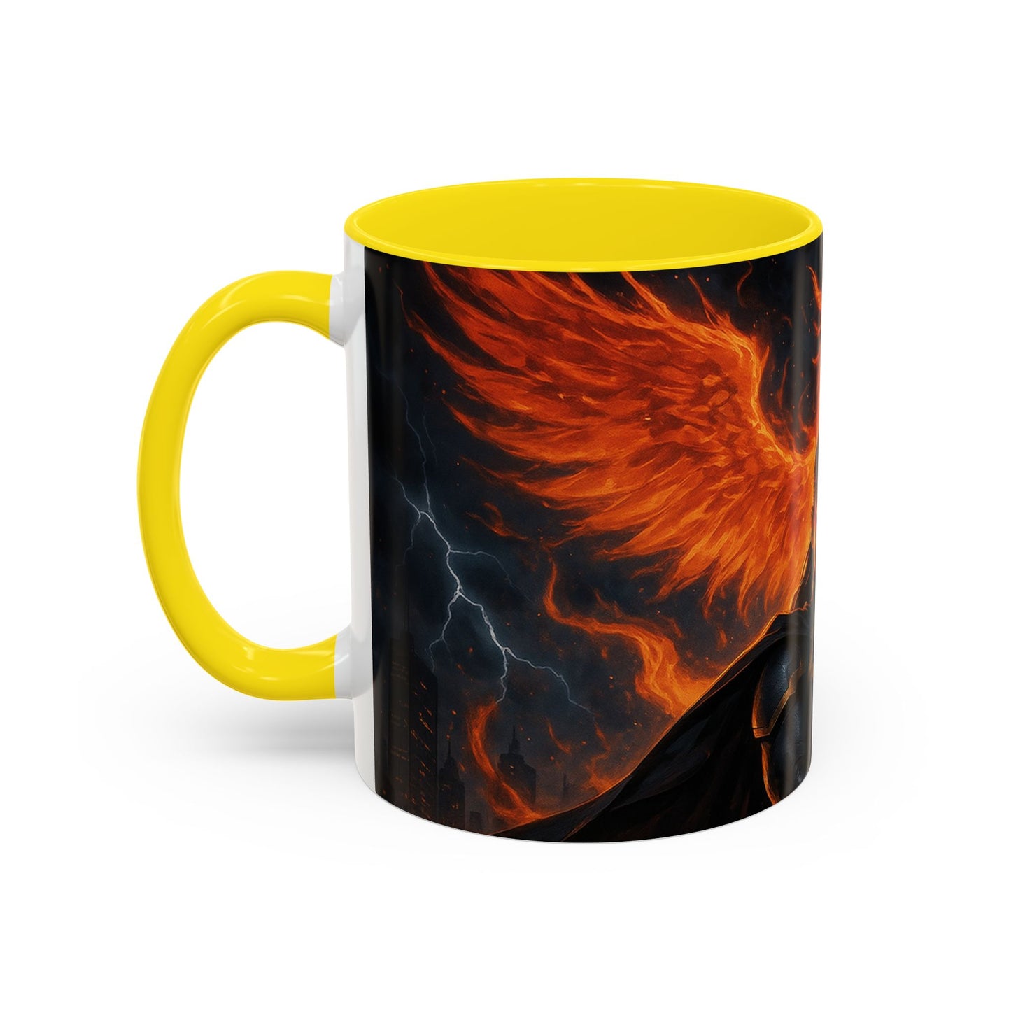 Mythical Phoenix Accent Coffee Mug, Fantasy Gift, Hot Beverage Cup, Cozy Home Decor, Unique Gift for Her