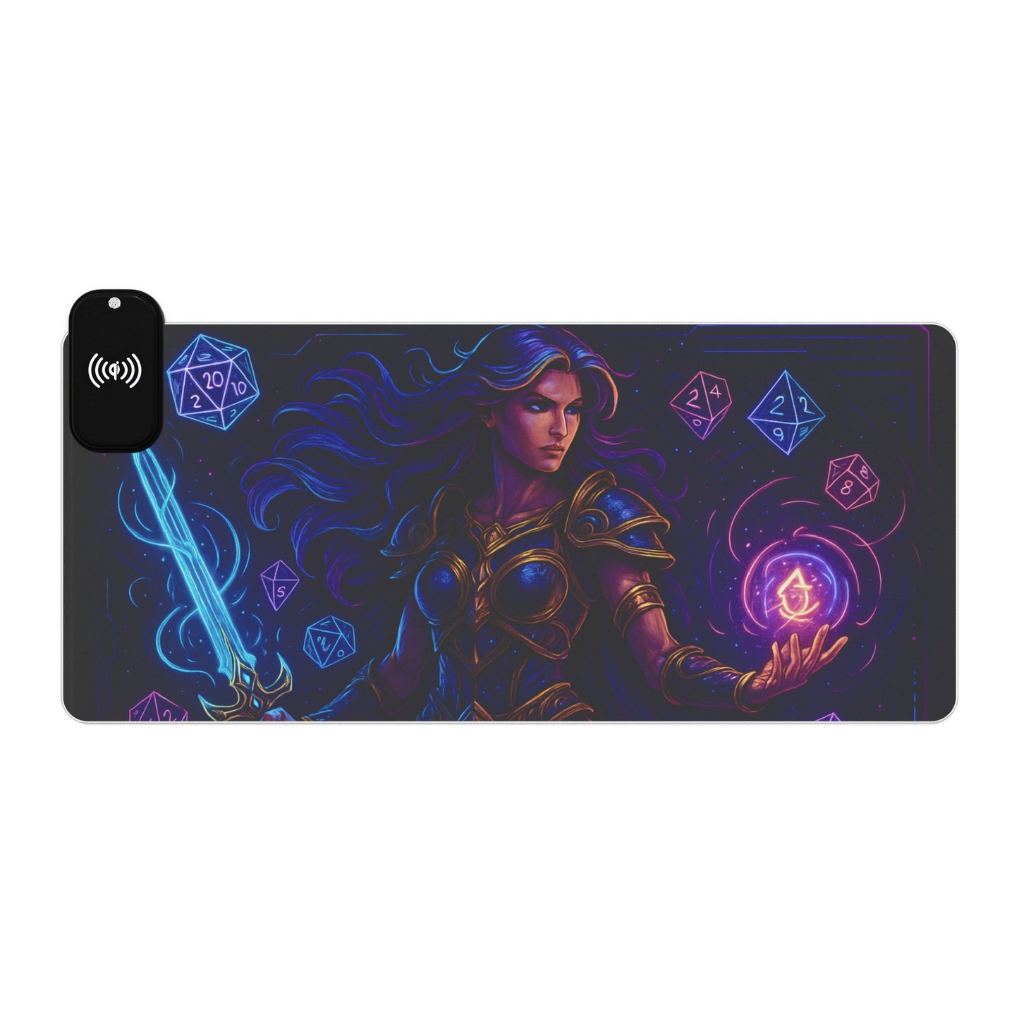 LED Gaming Mouse Pad, Wireless Charging, RGB Backlight, Computer Desk Accessories, Gaming Gifts, PC Setup Decor