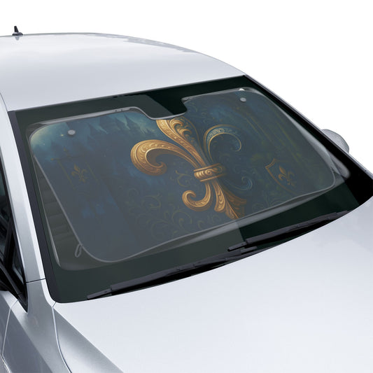 Elegant Fleur-de-lis Car Sun Shades, Stylish Auto Accessories, Cover for UV Protection, Luxury Car Decor, Gifts for Her & Him