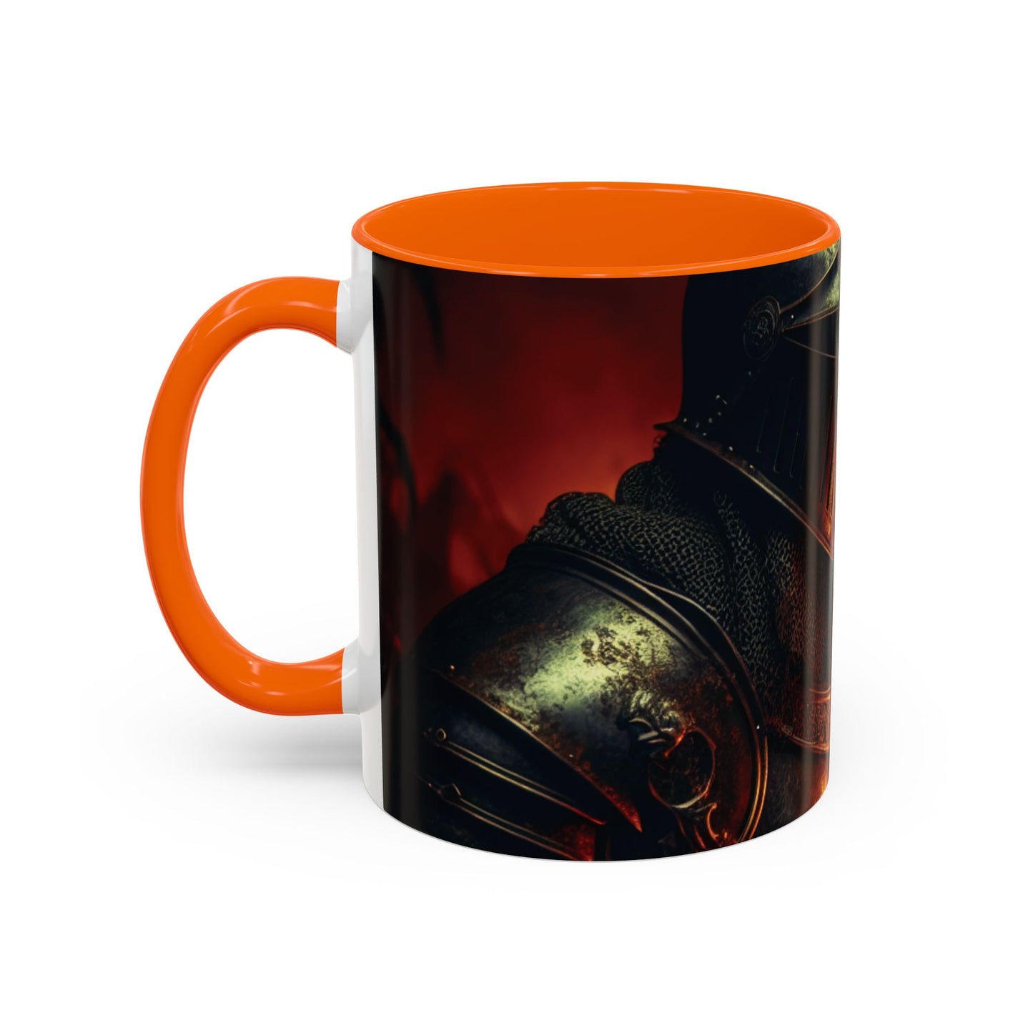 Fierce Knight Accent Coffee Mug | Unique Gift for Fantasy Lovers, Dark Aesthetic Decor, Gamer Essentials, Office Cup, Medieval Art