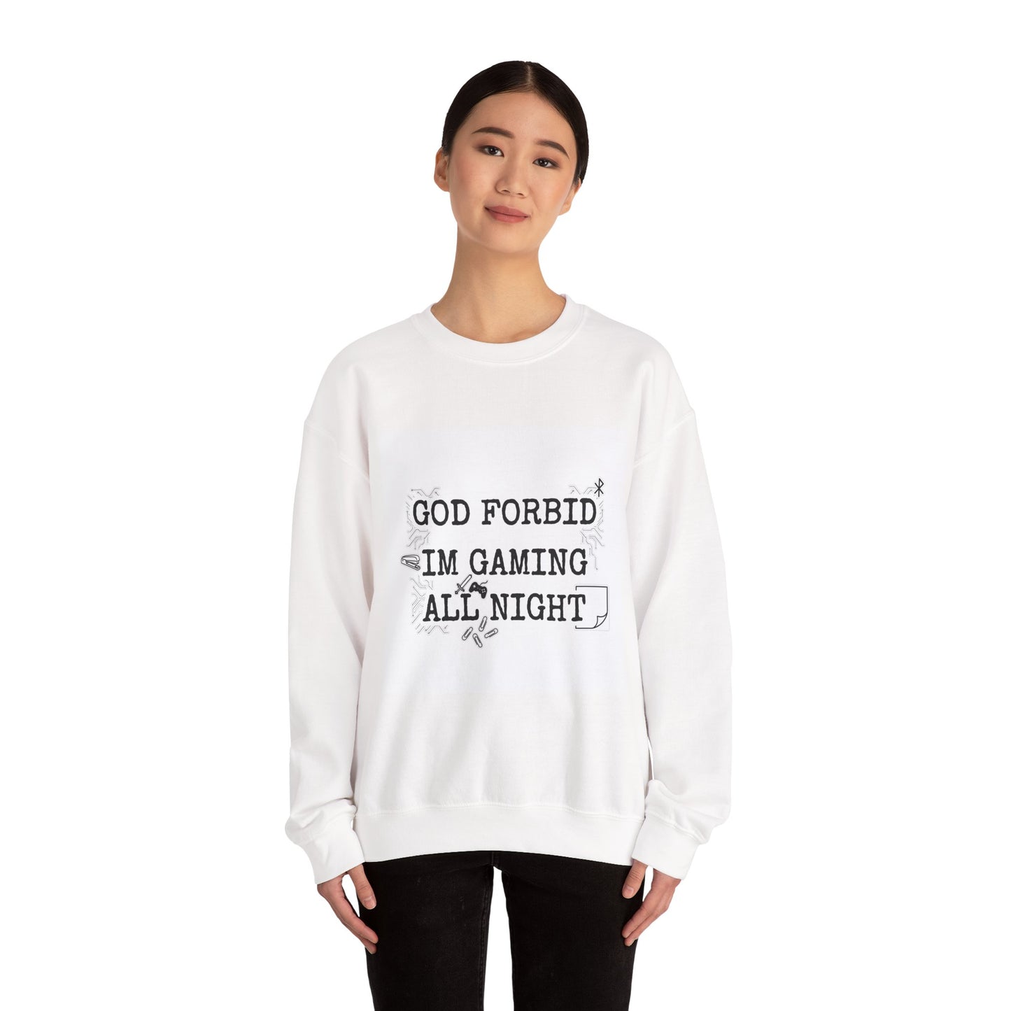 God Forbid I'm Gaming All Night Sweatshirt | sarcastic shirt, 90s aesthetic humor
