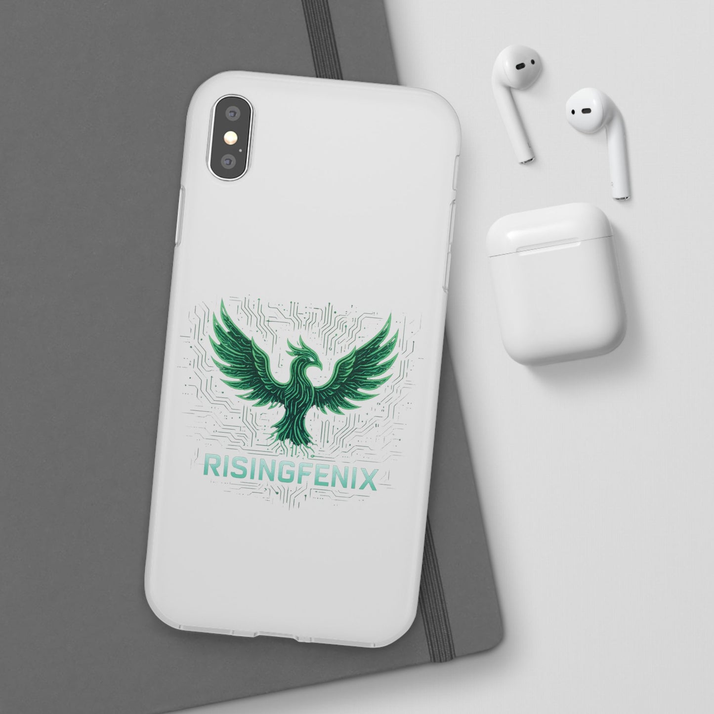 Phoenix Rising Flexi Case, Stylish Phone Cover, Trendy Tech Accessory, Gift for Tech Lovers, Unique Protector