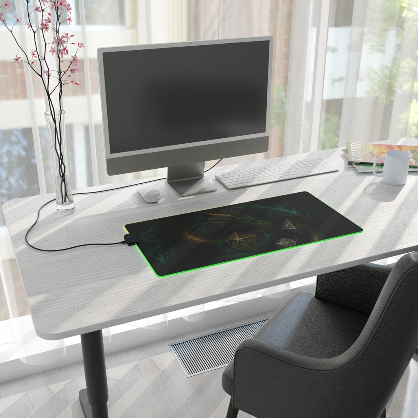 LED Gaming Mouse Pad with Dragon Design - Perfect for Gamers, Dungeons & Dragons, Gaming Setup, Gifts, Room Decor