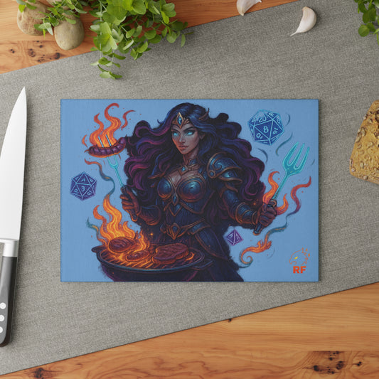 Fantasy Cook's Glass Cutting Board, Dungeons & Dragons Kitchen Decor, Gamer Gift, Unique Kitchen Gift, Cosplay Cooking Board, [...]
