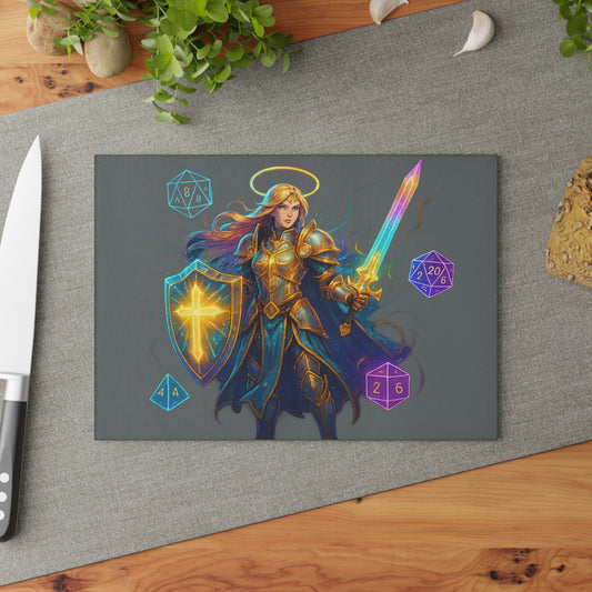 Fantasy-Themed Glass Cutting Board – Ideal for Gamers, Gifts for D&D Lovers, Kitchen Decor, Unique Food Prep