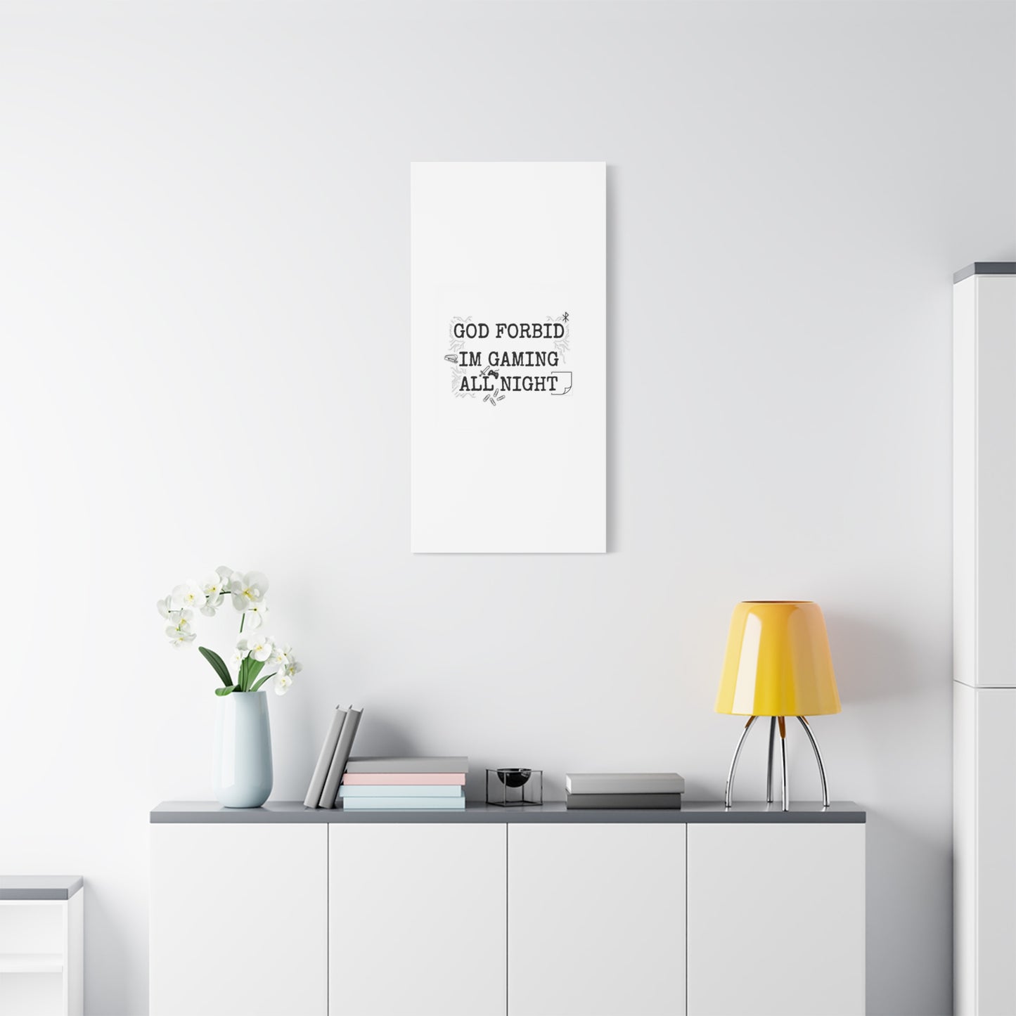 God Forbid I'm Gaming All Night Canvas | Sarcastic Office Humor, 90s Aesthetic