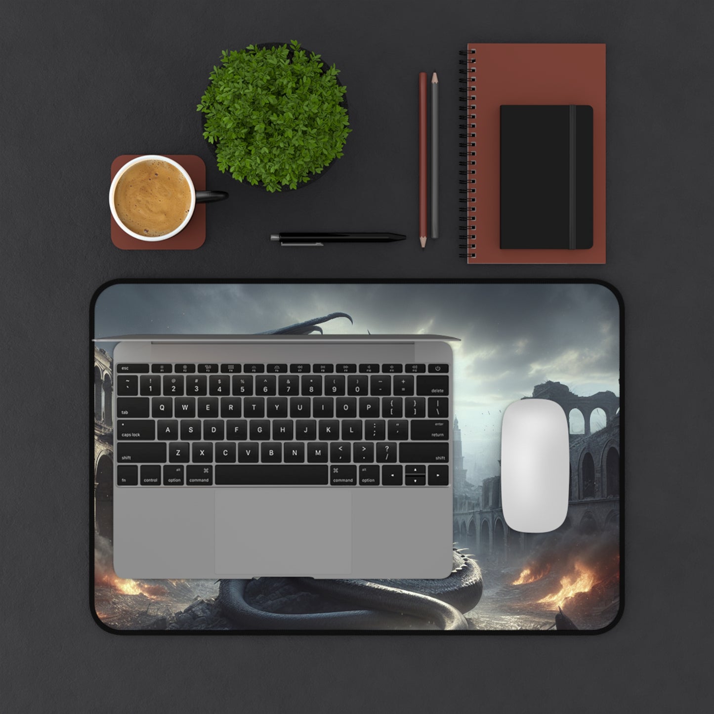 Fantasy-Themed Desk Mat with Dragon Design, Gaming Mouse Pad, Office Decor, Gifts for Gamers, Unique Workstation Accessory