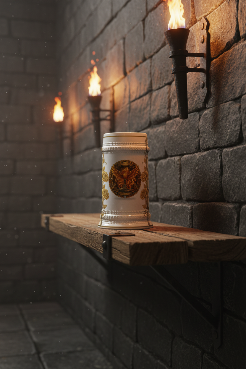 Phoenix Crest Beer Stein – Vintage Mythical Firebird Mug for Beer Lovers