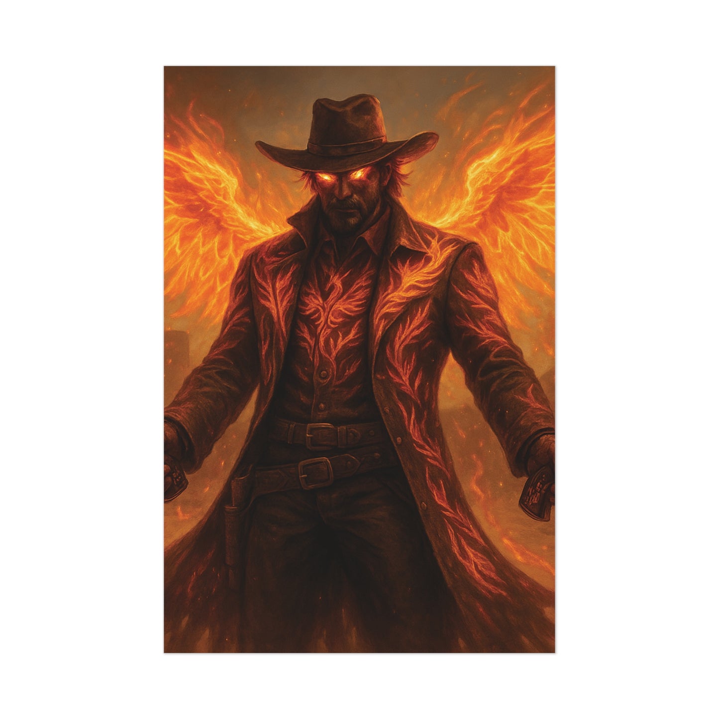 Fiery Angel Uncoated Poster, Wall Art Decor, Gothic Decor, Gift for Fantasy Lovers, Unique Home Decoration