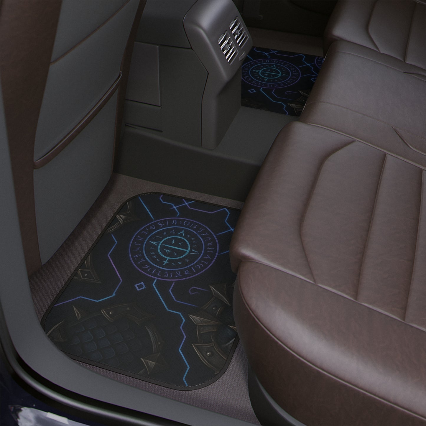 Futuristic Car Floor Mat, 1pc, Stylish Vehicle Interior Accessory, Modern Car Decor, Gift for Car Lovers, Unique Design