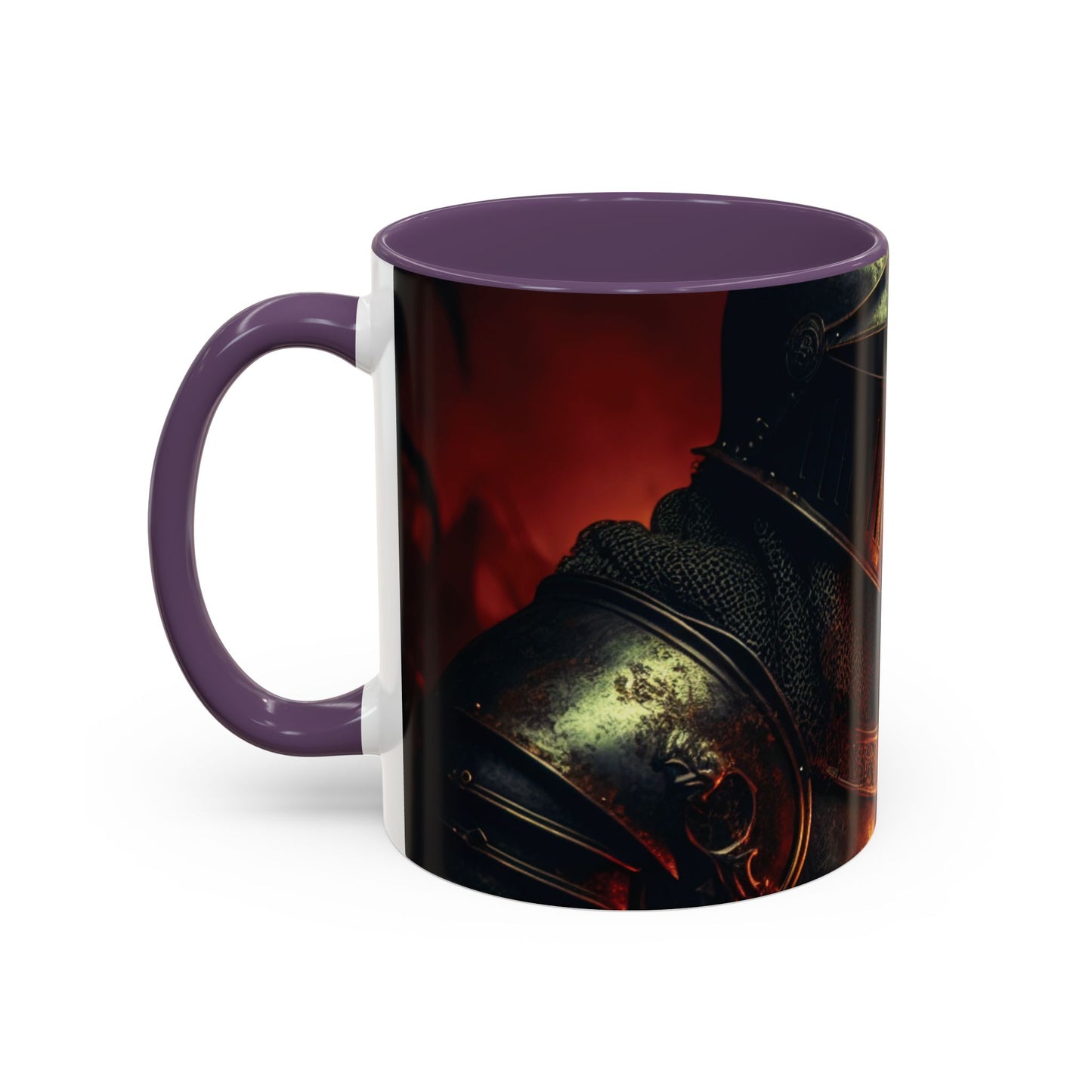 Fierce Knight Accent Coffee Mug | Unique Gift for Fantasy Lovers, Dark Aesthetic Decor, Gamer Essentials, Office Cup, Medieval Art