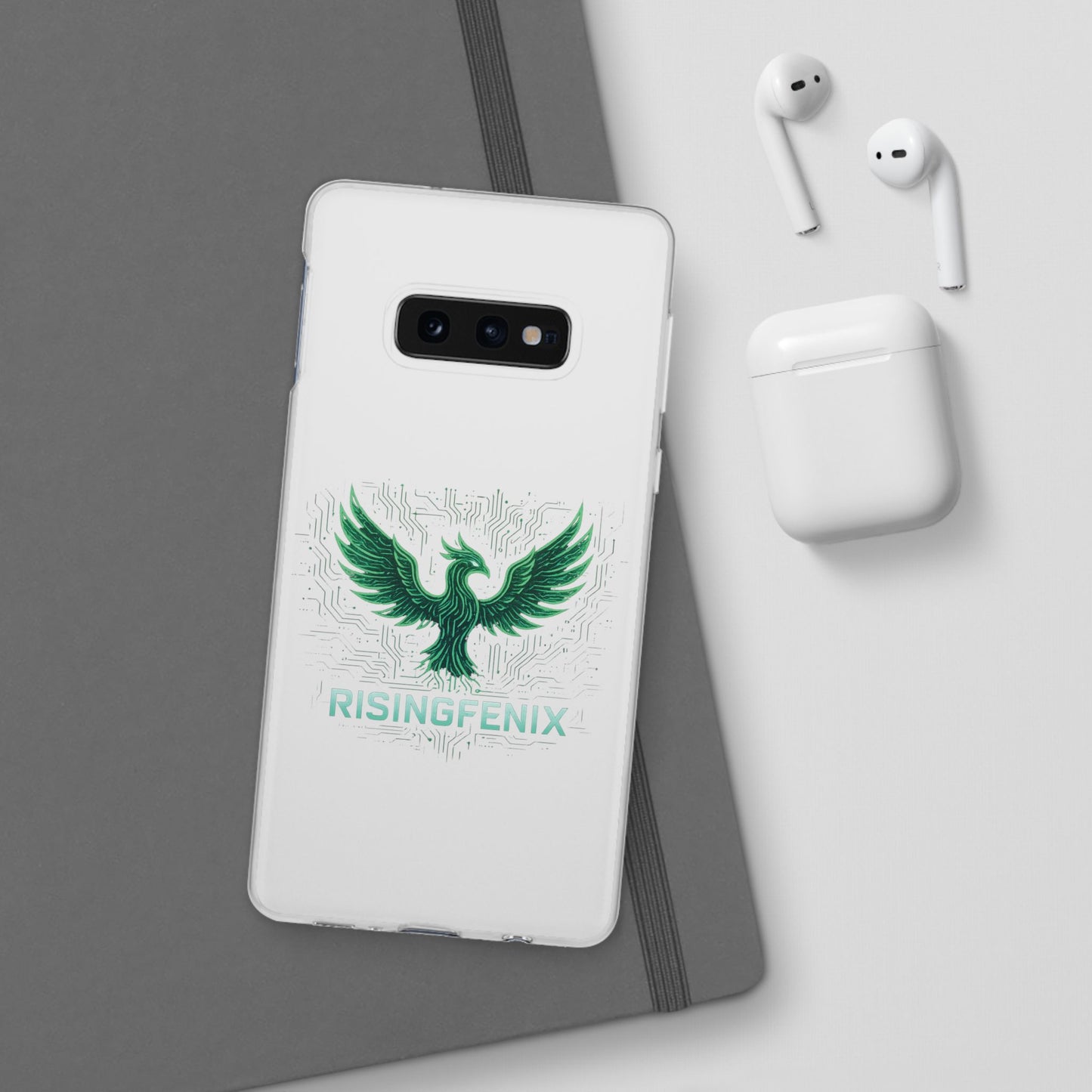 Phoenix Rising Flexi Case, Stylish Phone Cover, Trendy Tech Accessory, Gift for Tech Lovers, Unique Protector