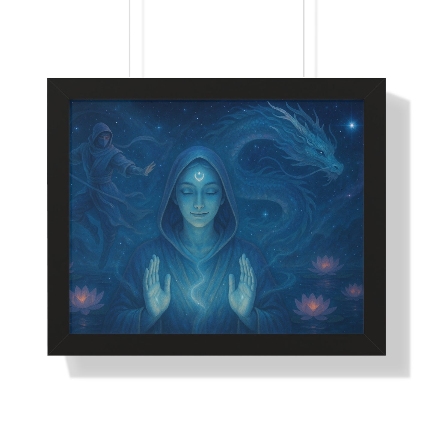 Mystical Framed Poster, Spiritual Wall Art, Meditative Decor, Fantasy Artwork, Mindfulness Gift, Home Aesthetic
