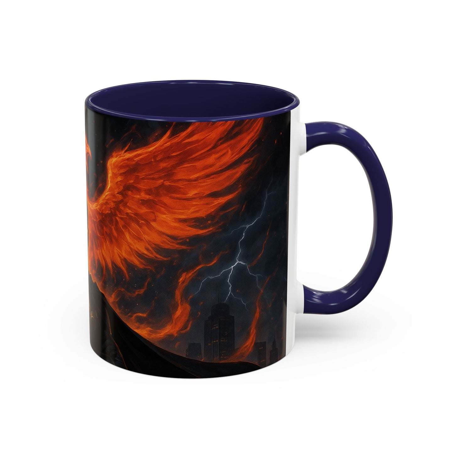 Mythical Phoenix Accent Coffee Mug, Fantasy Gift, Hot Beverage Cup, Cozy Home Decor, Unique Gift for Her