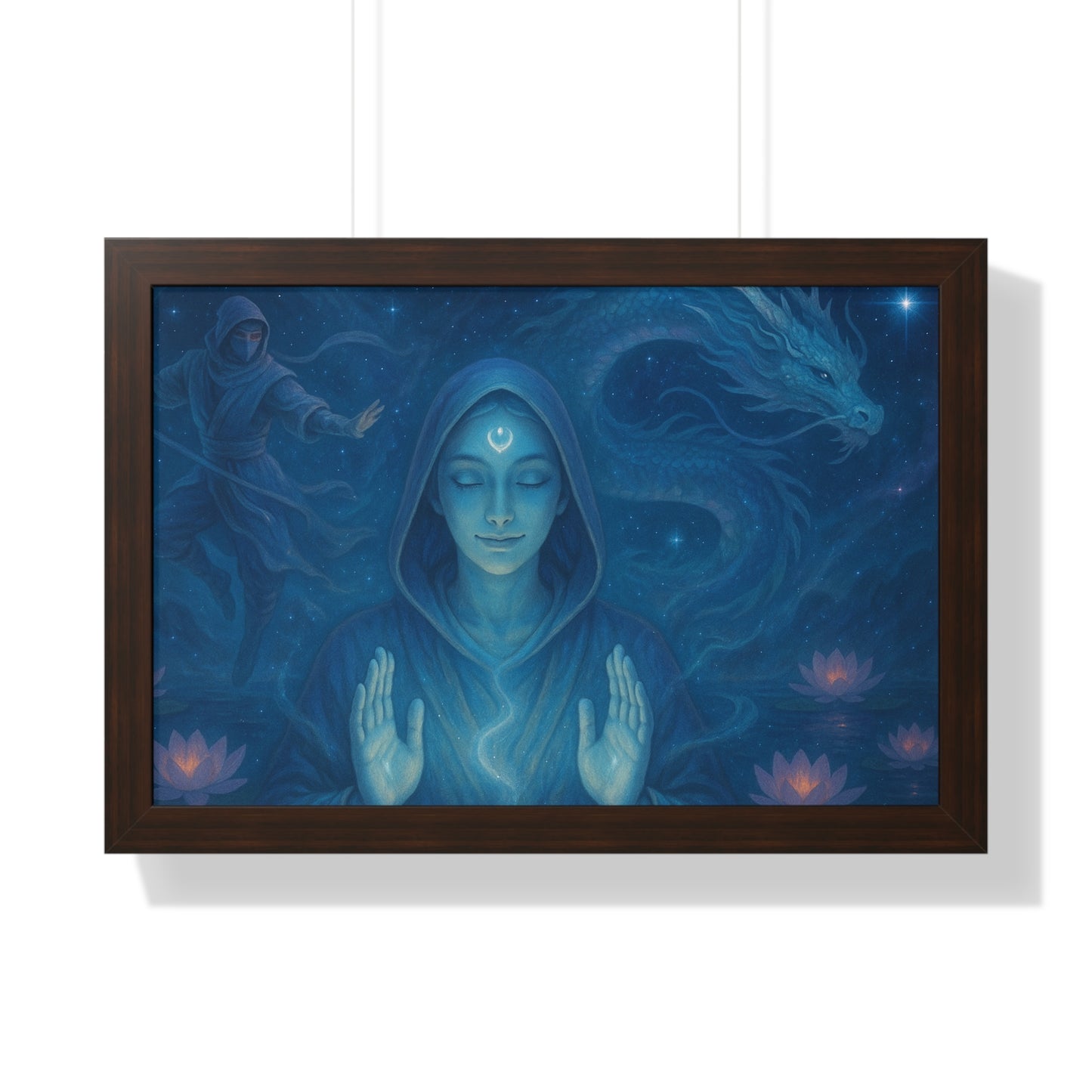 Mystical Framed Poster, Spiritual Wall Art, Meditative Decor, Fantasy Artwork, Mindfulness Gift, Home Aesthetic