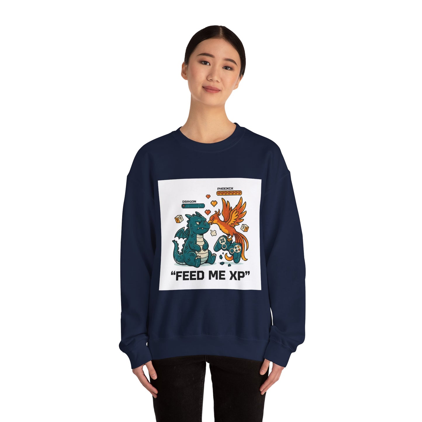 Feed Me XP Crewneck Sweatshirt | Crash Out meme, neon streetwear