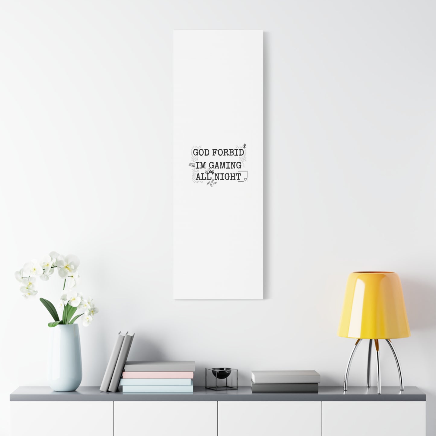 God Forbid I'm Gaming All Night Canvas | Sarcastic Office Humor, 90s Aesthetic