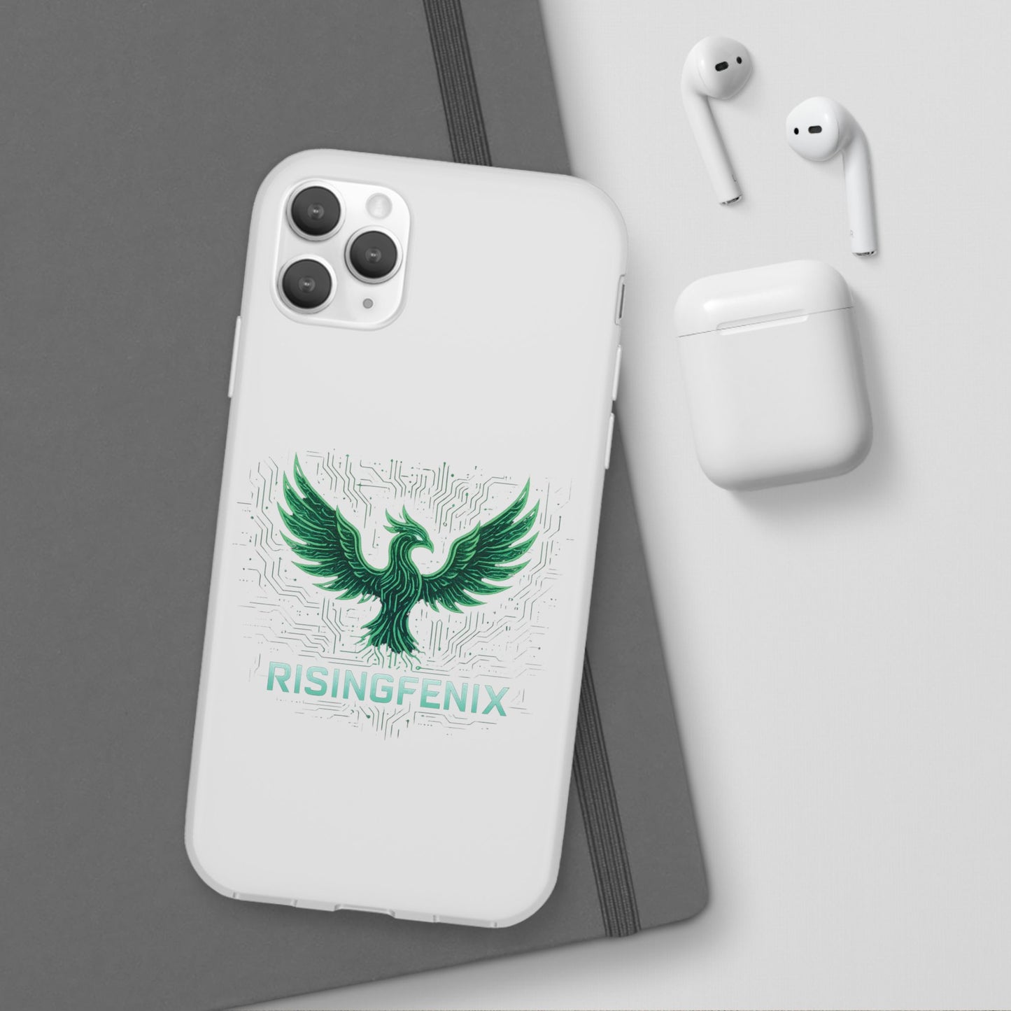 Phoenix Rising Flexi Case, Stylish Phone Cover, Trendy Tech Accessory, Gift for Tech Lovers, Unique Protector