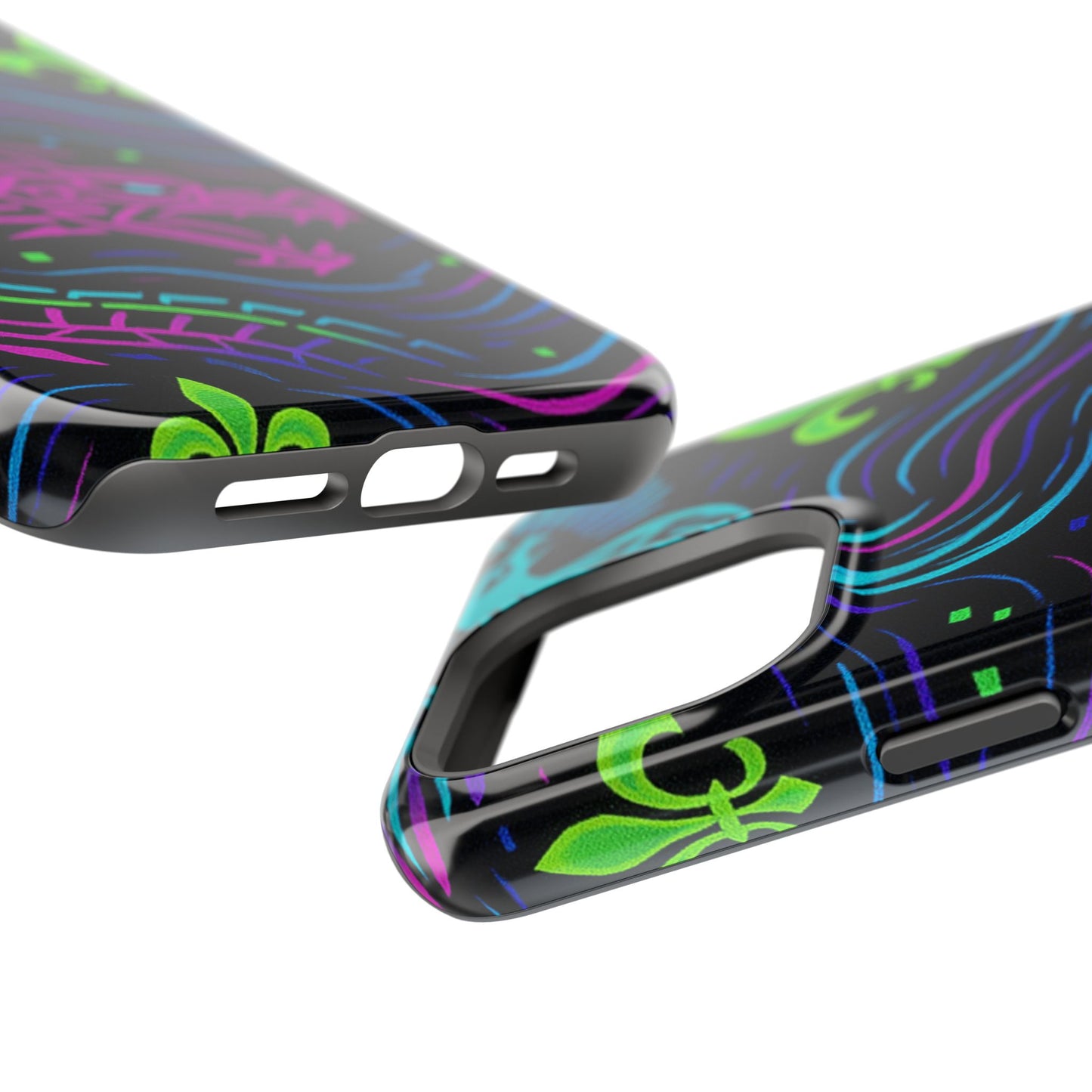 Dynamic Dragon Magnetic Phone Case | Colorful Floral Design | Gift for Gamers, Fantasy Lovers, Halloween, Unique Accessories