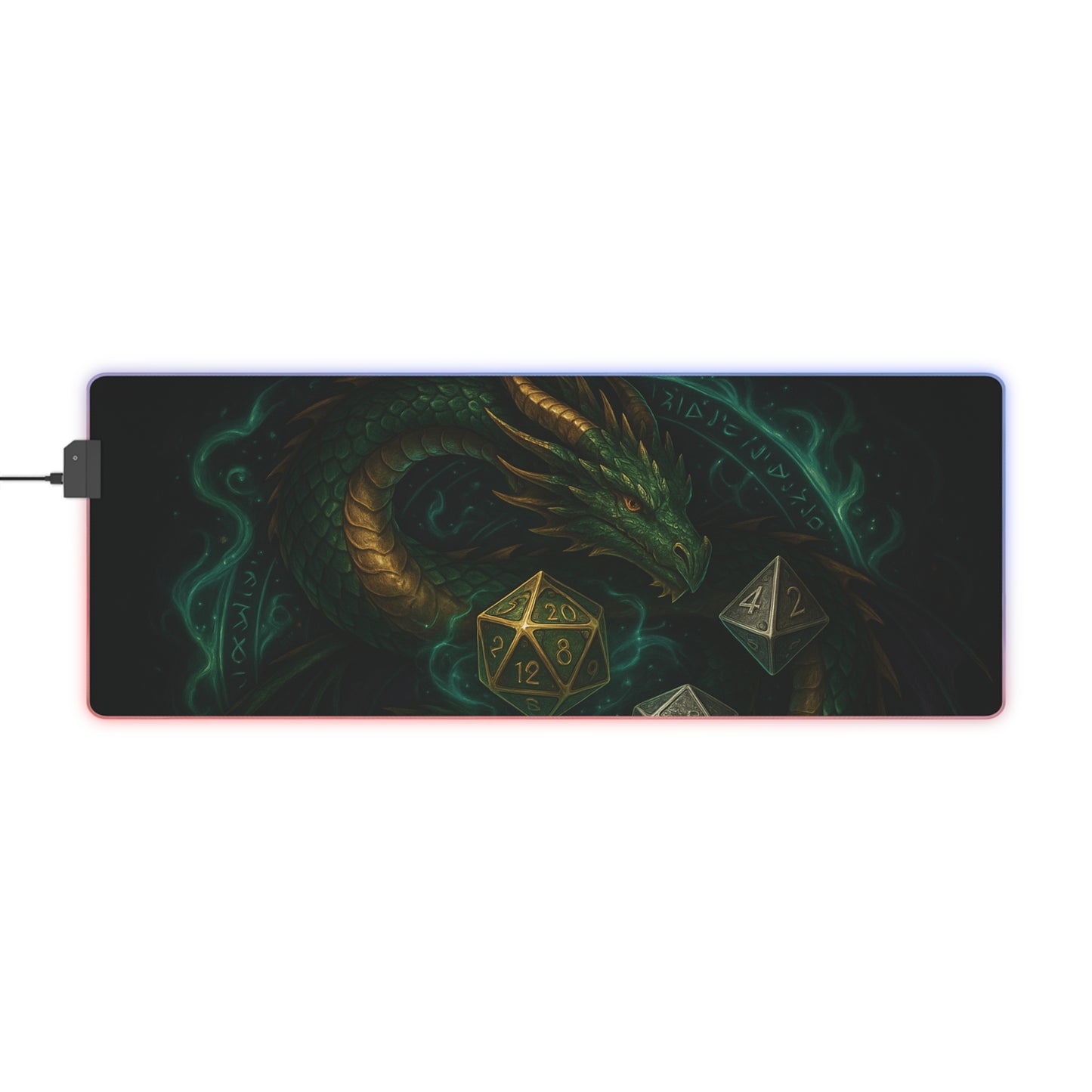 LED Gaming Mouse Pad with Dragon Design - Perfect for Gamers, Dungeons & Dragons, Gaming Setup, Gifts, Room Decor