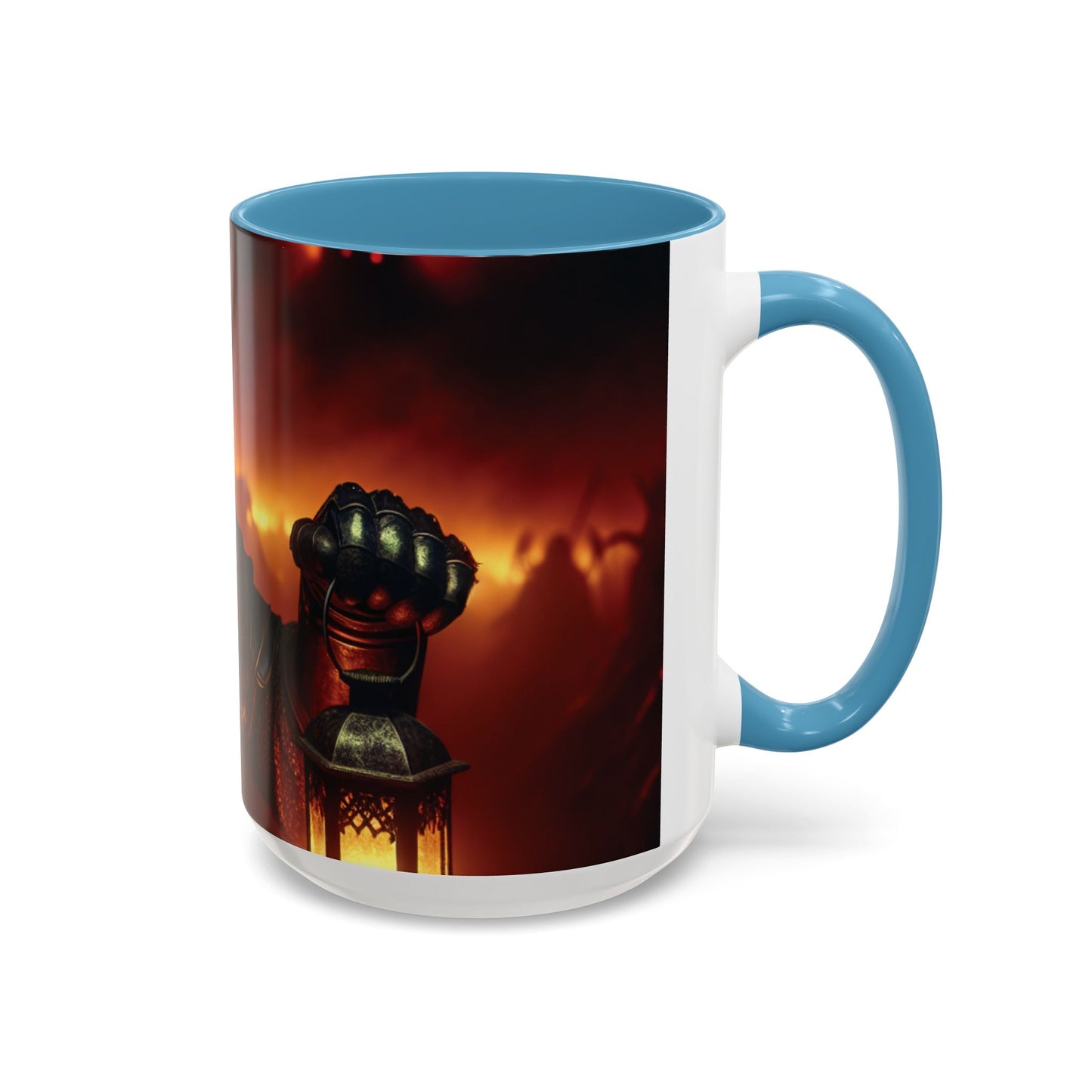 Fierce Knight Accent Coffee Mug | Unique Gift for Fantasy Lovers, Dark Aesthetic Decor, Gamer Essentials, Office Cup, Medieval Art