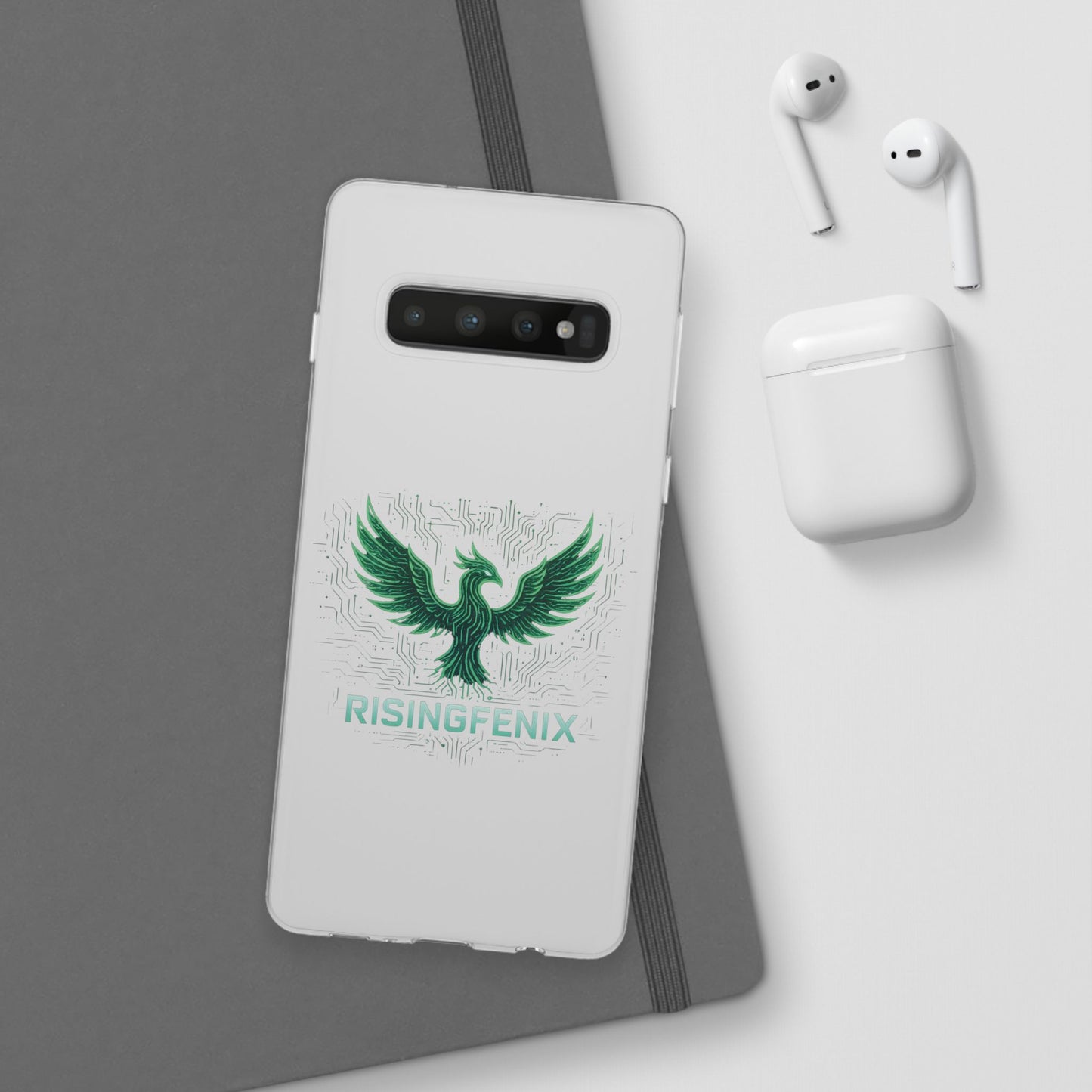 Phoenix Rising Flexi Case, Stylish Phone Cover, Trendy Tech Accessory, Gift for Tech Lovers, Unique Protector