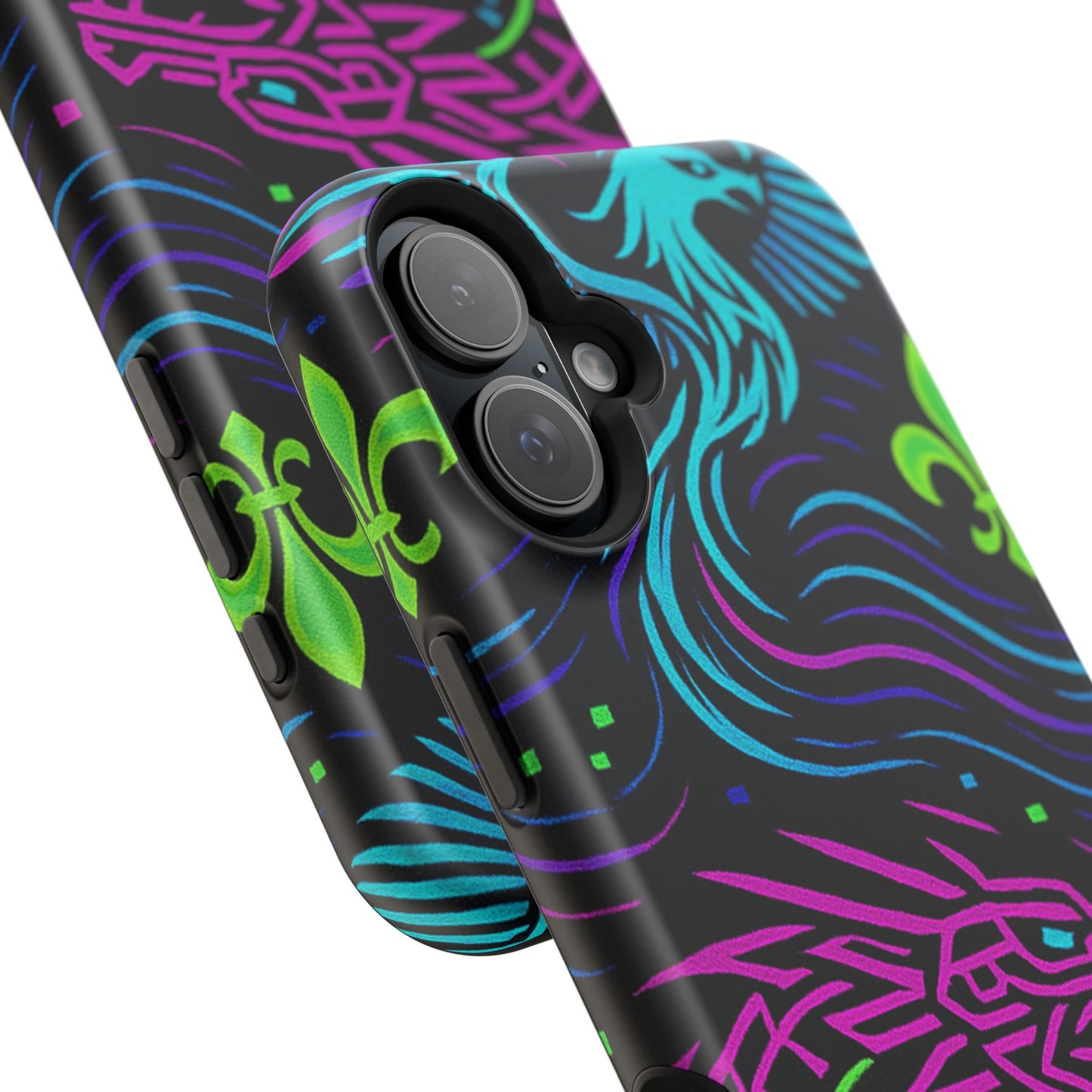 Dynamic Dragon Magnetic Phone Case | Colorful Floral Design | Gift for Gamers, Fantasy Lovers, Halloween, Unique Accessories