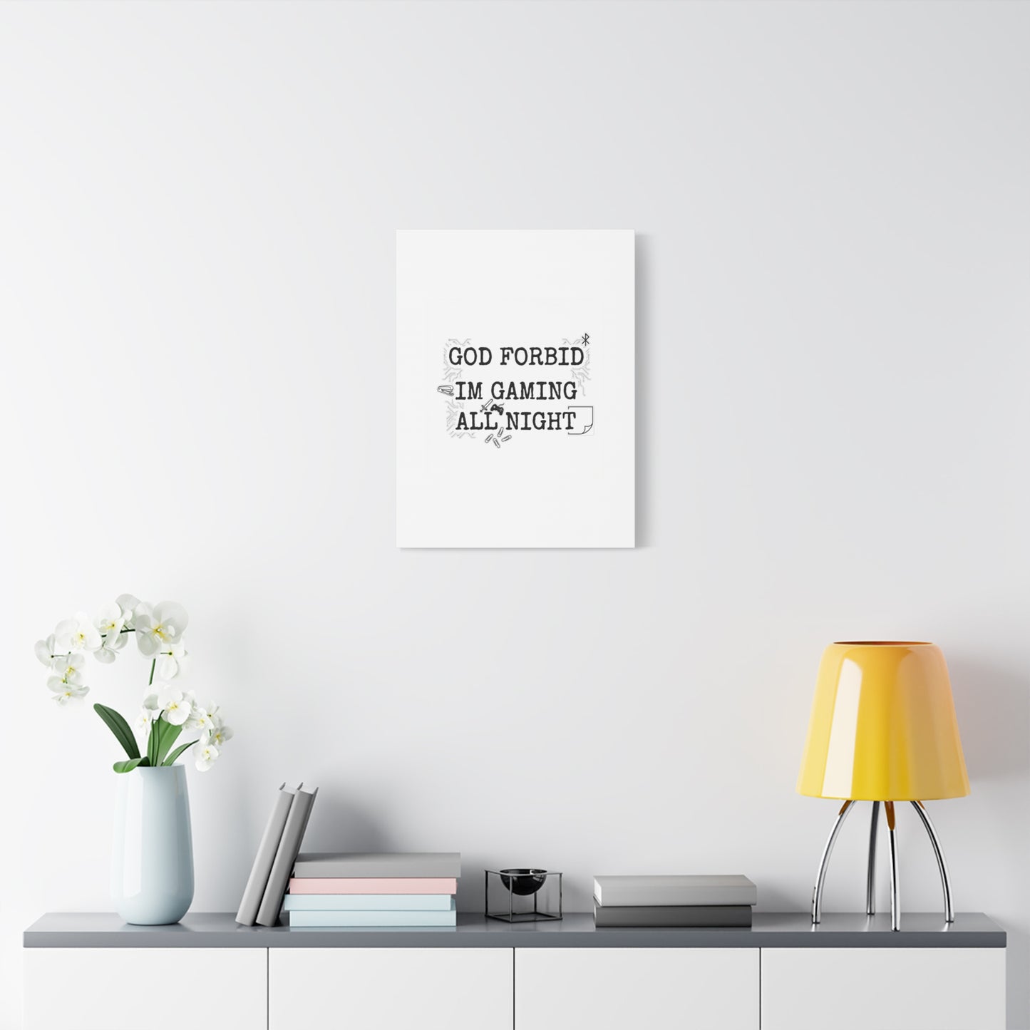 God Forbid I'm Gaming All Night Canvas | Sarcastic Office Humor, 90s Aesthetic