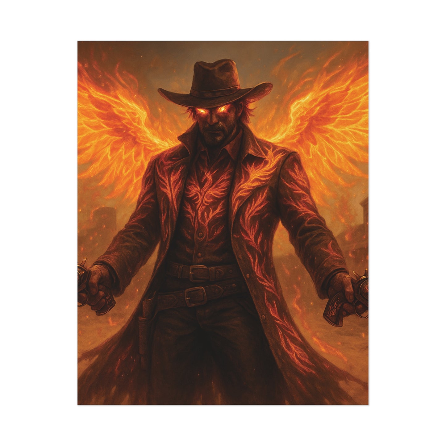 Fiery Angel Uncoated Poster, Wall Art Decor, Gothic Decor, Gift for Fantasy Lovers, Unique Home Decoration