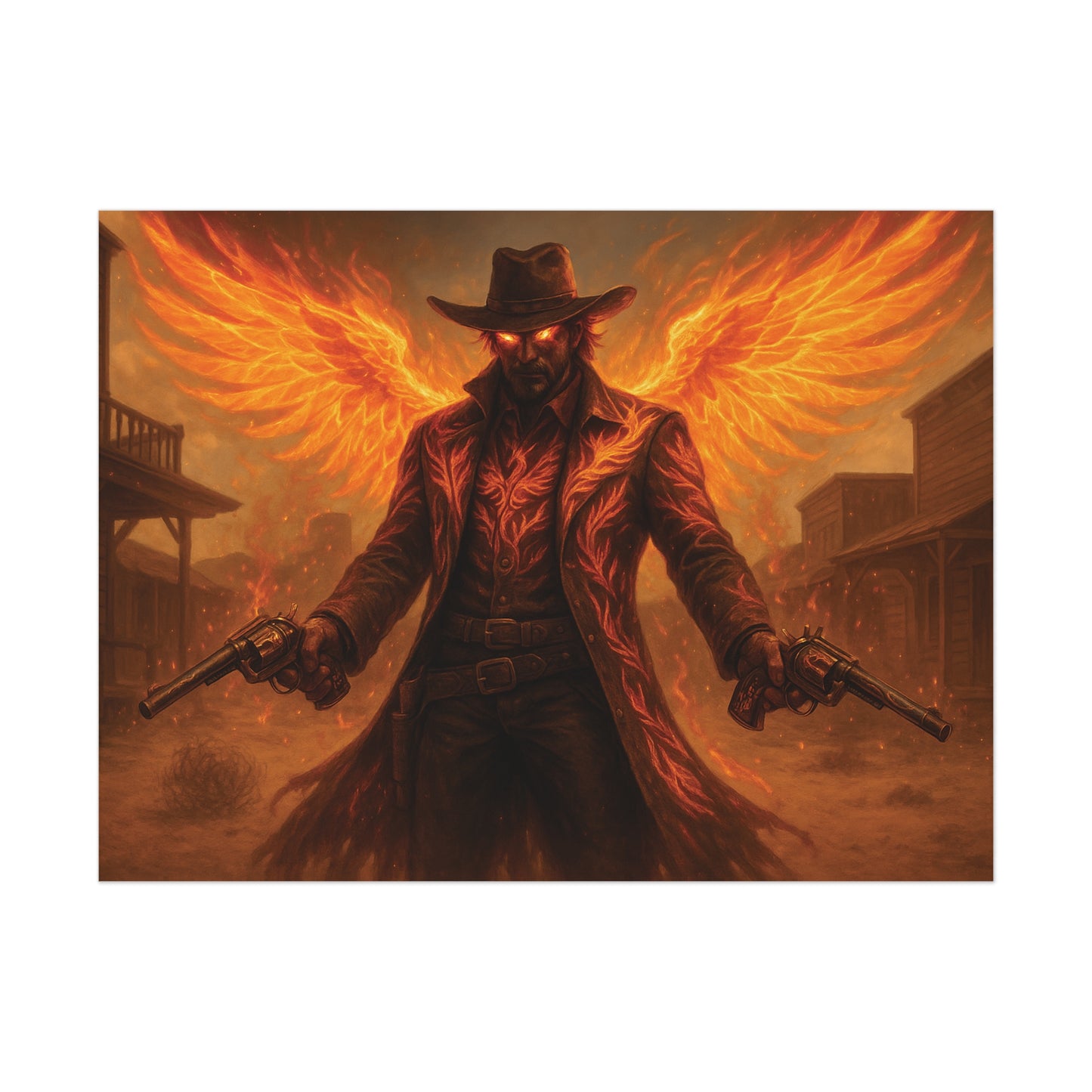 Fiery Angel Uncoated Poster, Wall Art Decor, Gothic Decor, Gift for Fantasy Lovers, Unique Home Decoration