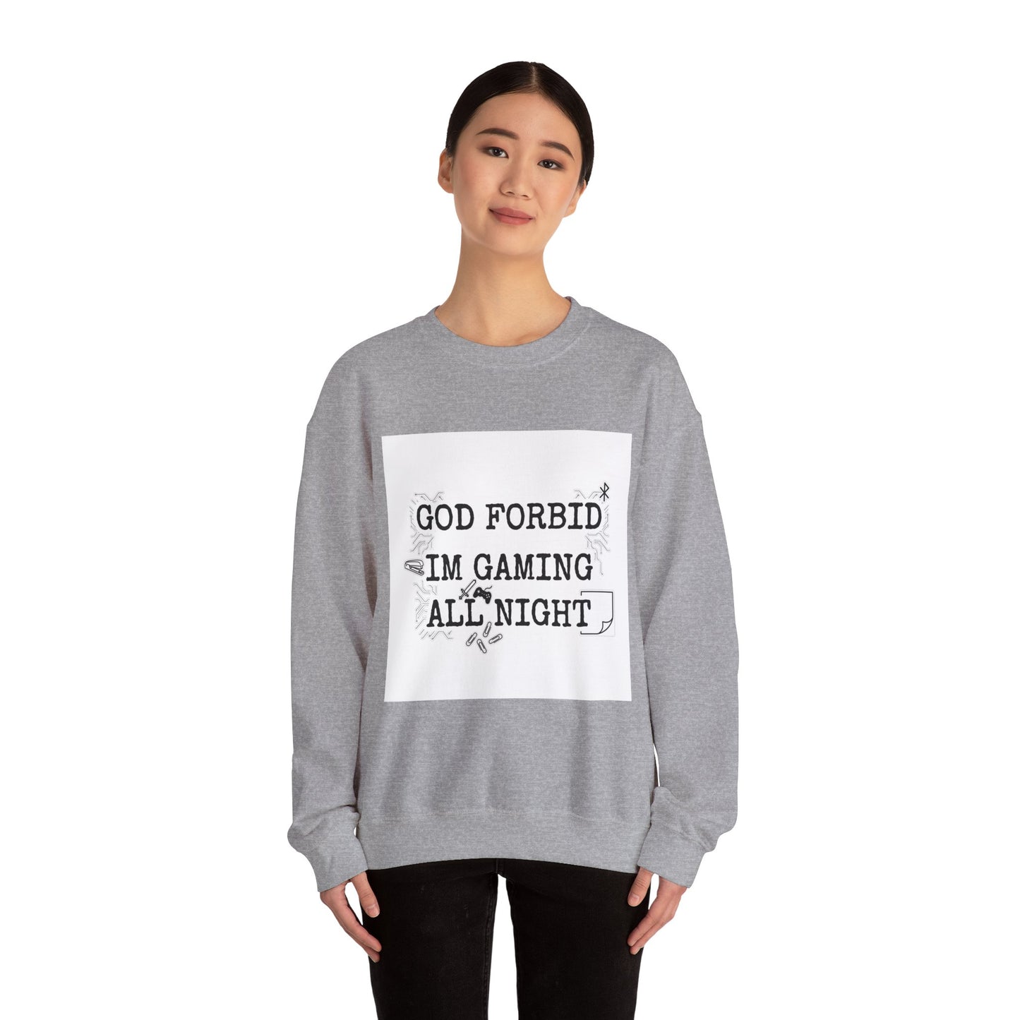 God Forbid I'm Gaming All Night Sweatshirt | sarcastic shirt, 90s aesthetic humor