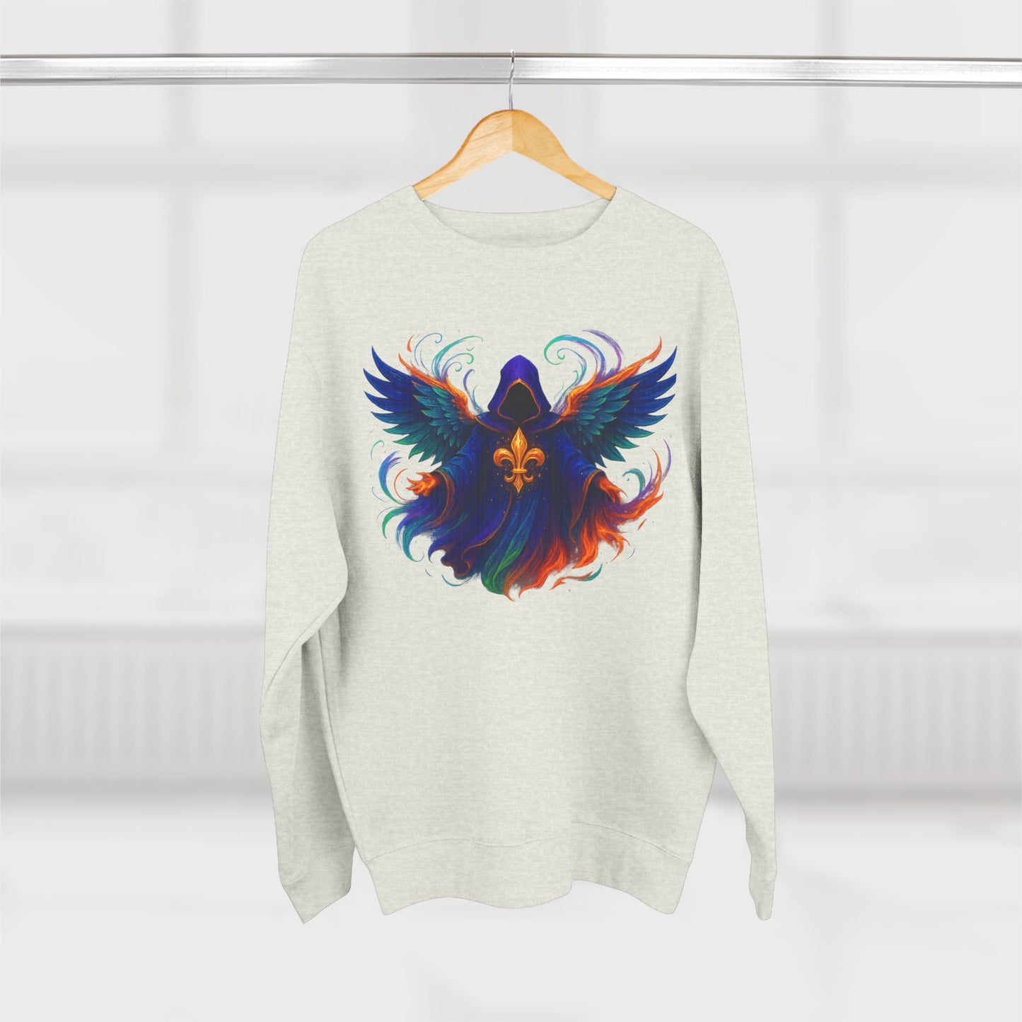 Mystical Angel Sweatshirt - Cozy Apparel, Unisex Crewneck, Spiritual Gift, Boho Style, Unique Graphic Design