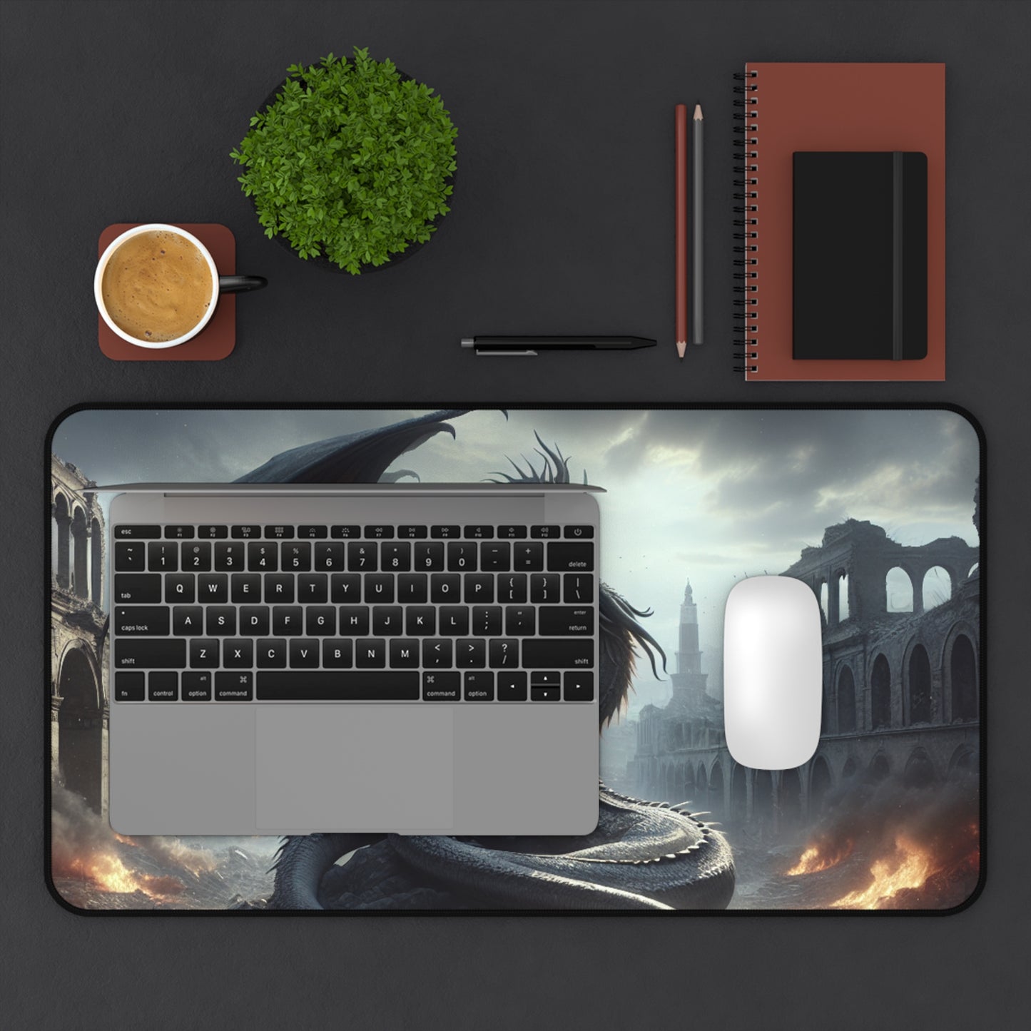 Fantasy-Themed Desk Mat with Dragon Design, Gaming Mouse Pad, Office Decor, Gifts for Gamers, Unique Workstation Accessory