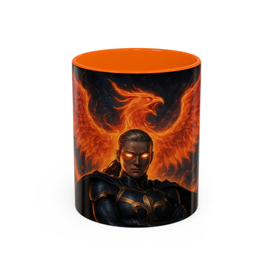 Mythical Phoenix Accent Coffee Mug, Fantasy Gift, Hot Beverage Cup, Cozy Home Decor, Unique Gift for Her