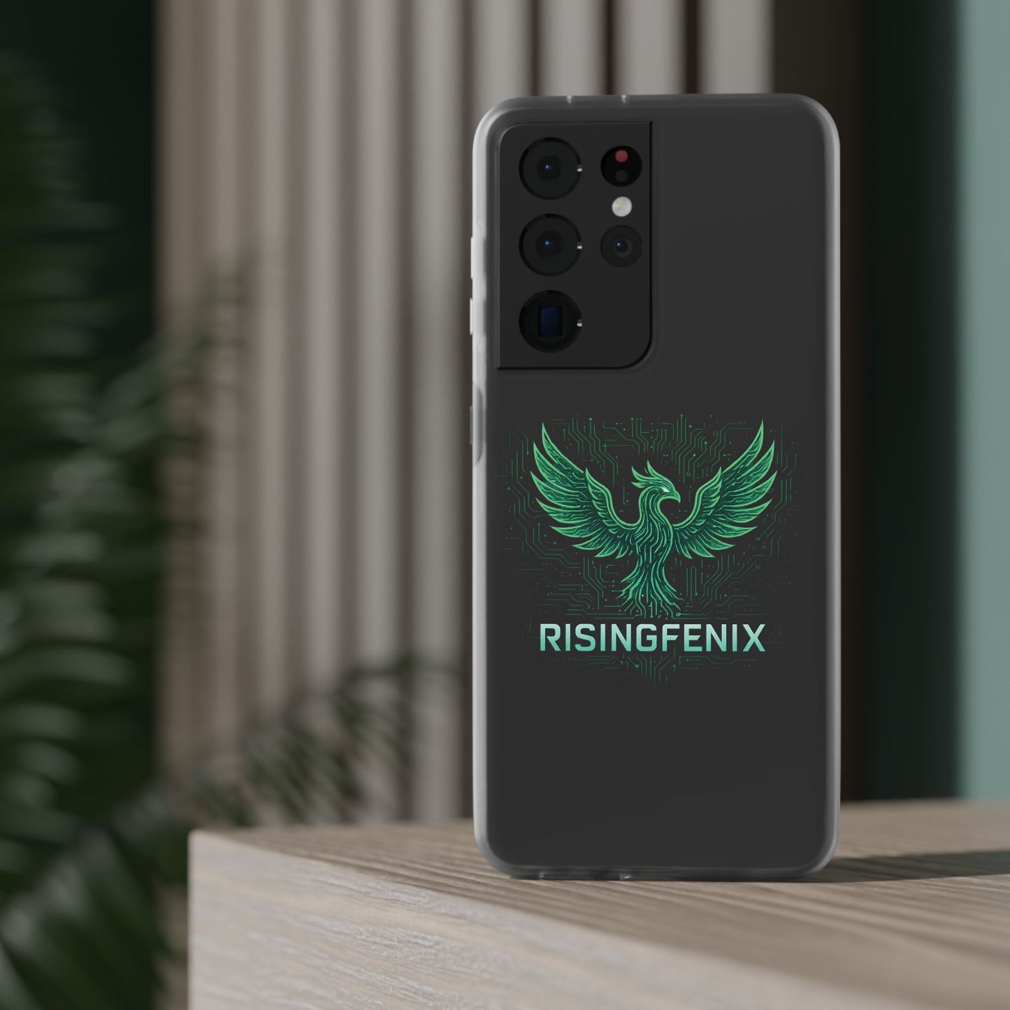 Phoenix Rising Flexi Case, Stylish Phone Cover, Trendy Tech Accessory, Gift for Tech Lovers, Unique Protector