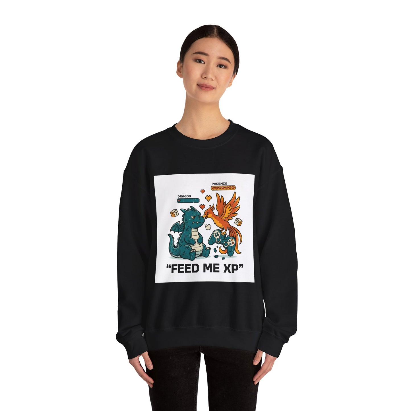 Feed Me XP Crewneck Sweatshirt | Crash Out meme, neon streetwear
