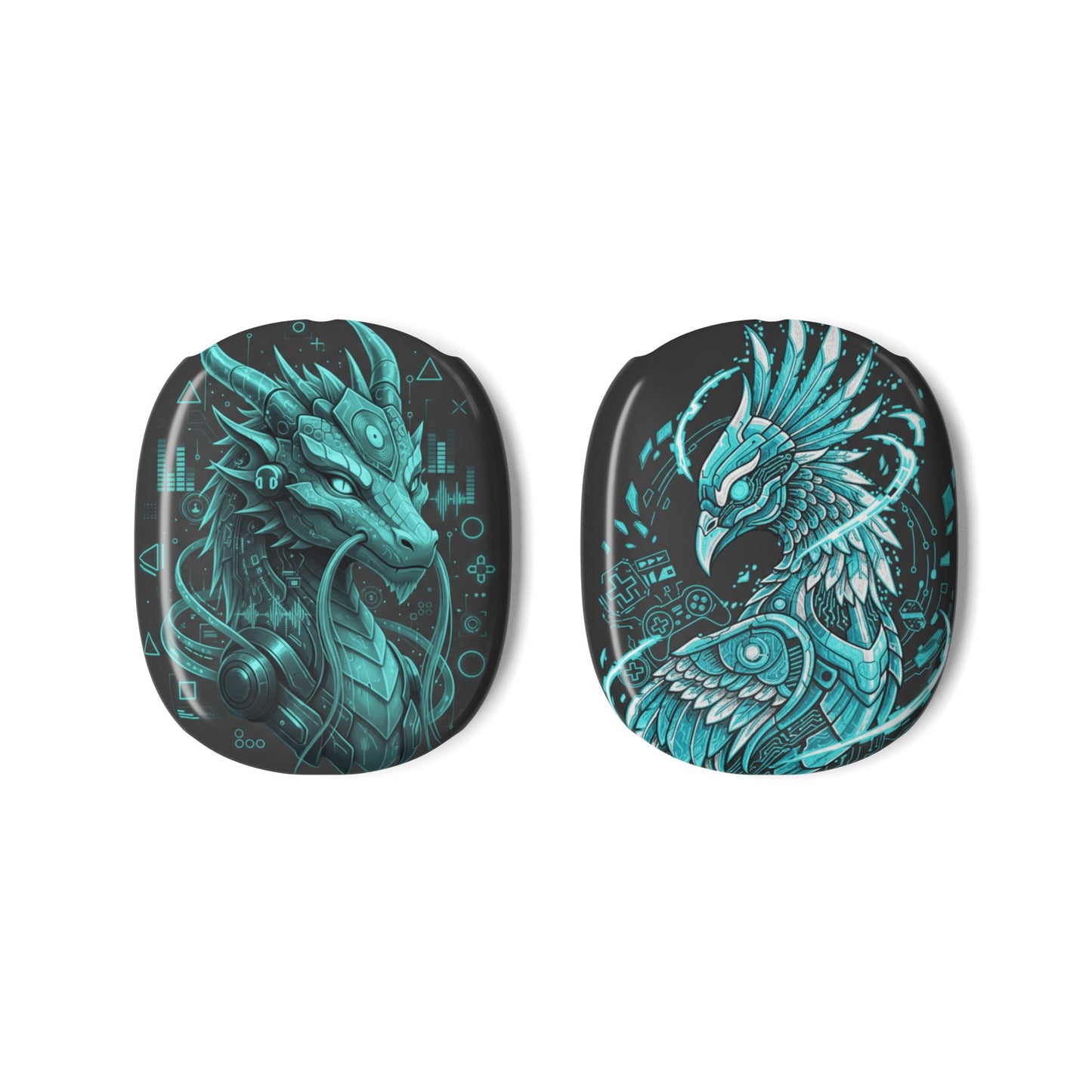 Dragon & Phoenix AirPod Max Case — Teal Mythical Design Protective Covers