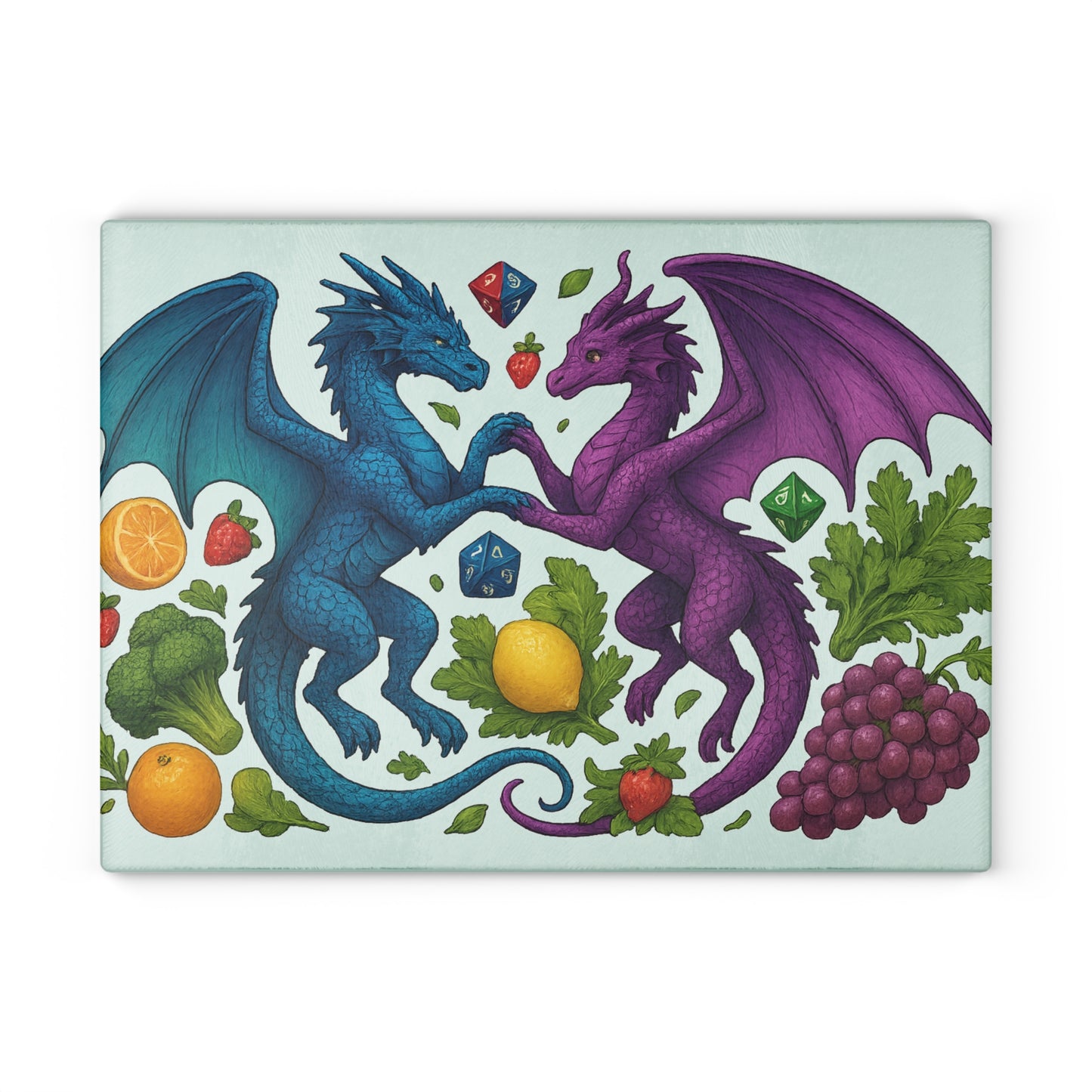 Fantasy Dragon Glass Cutting Board - Ideal Gift for Chefs, Gamers, Art Lovers, Housewarming, Kitchen Decor