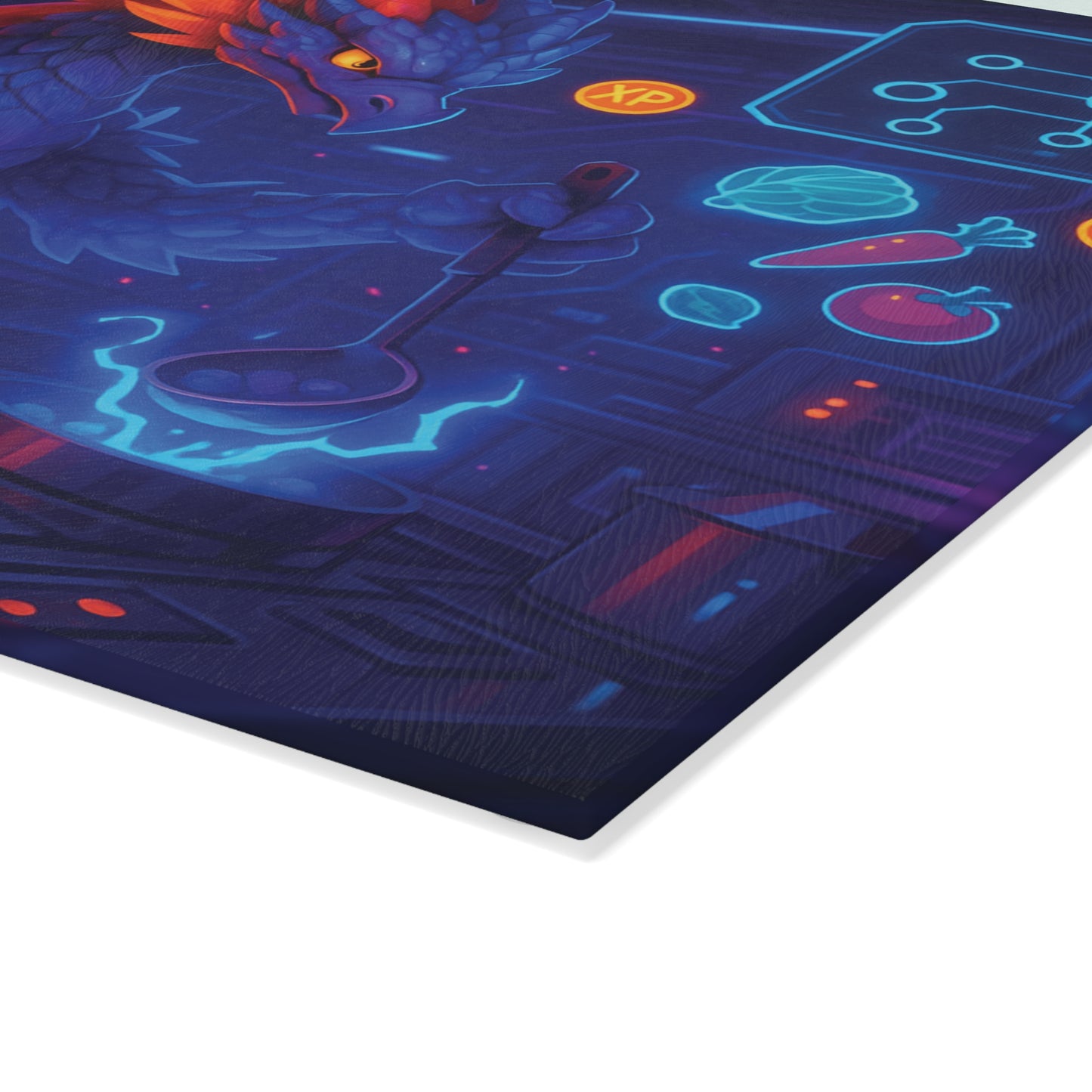 Fantasy Dragon Glass Cutting Board | Unique Kitchen Decor, Gamer Gift, Cooking Accessory, Housewarming Present, D&D Themed Kitchenware